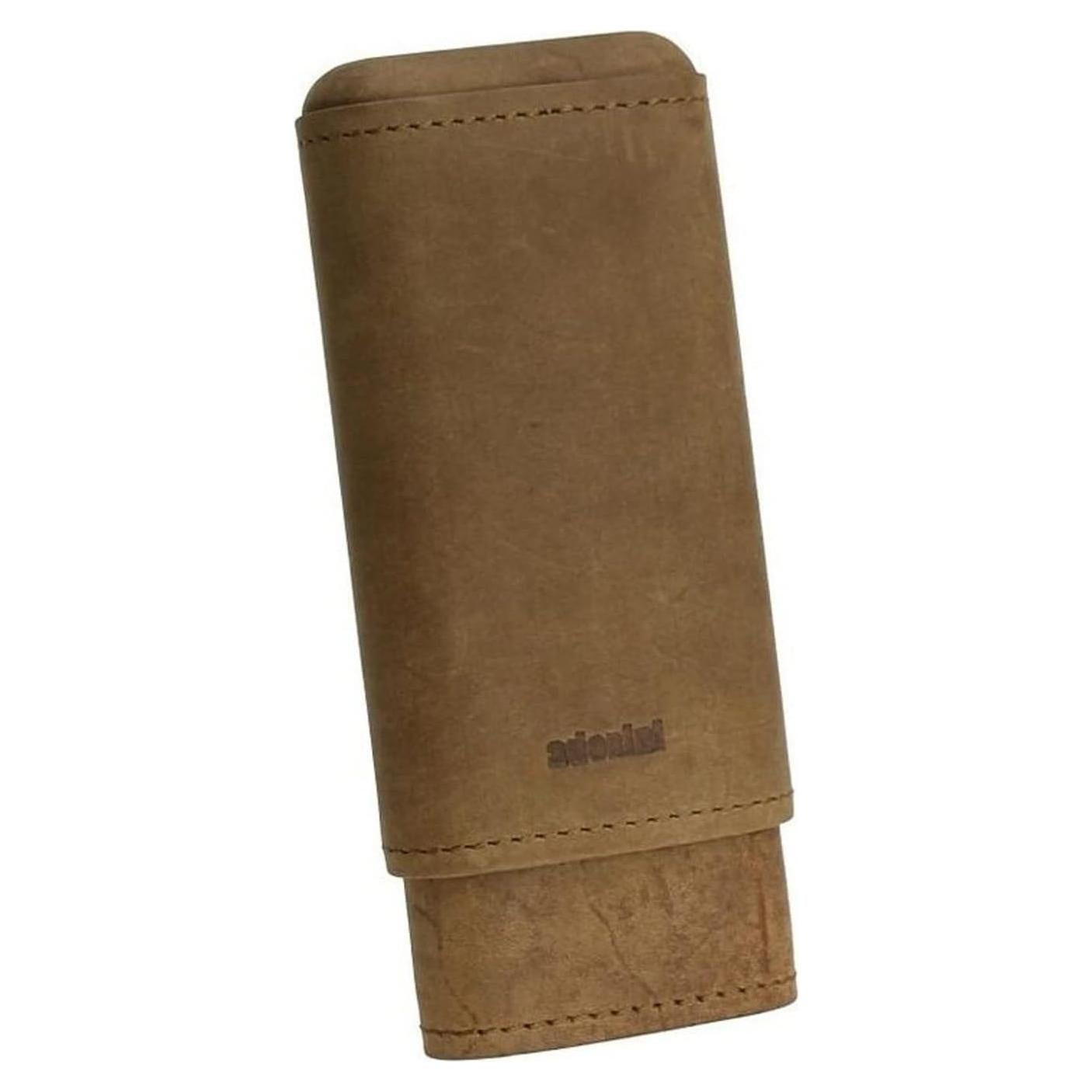 Estuche para Puros Adorini de Cuero Real 2-3 Puros Marrón