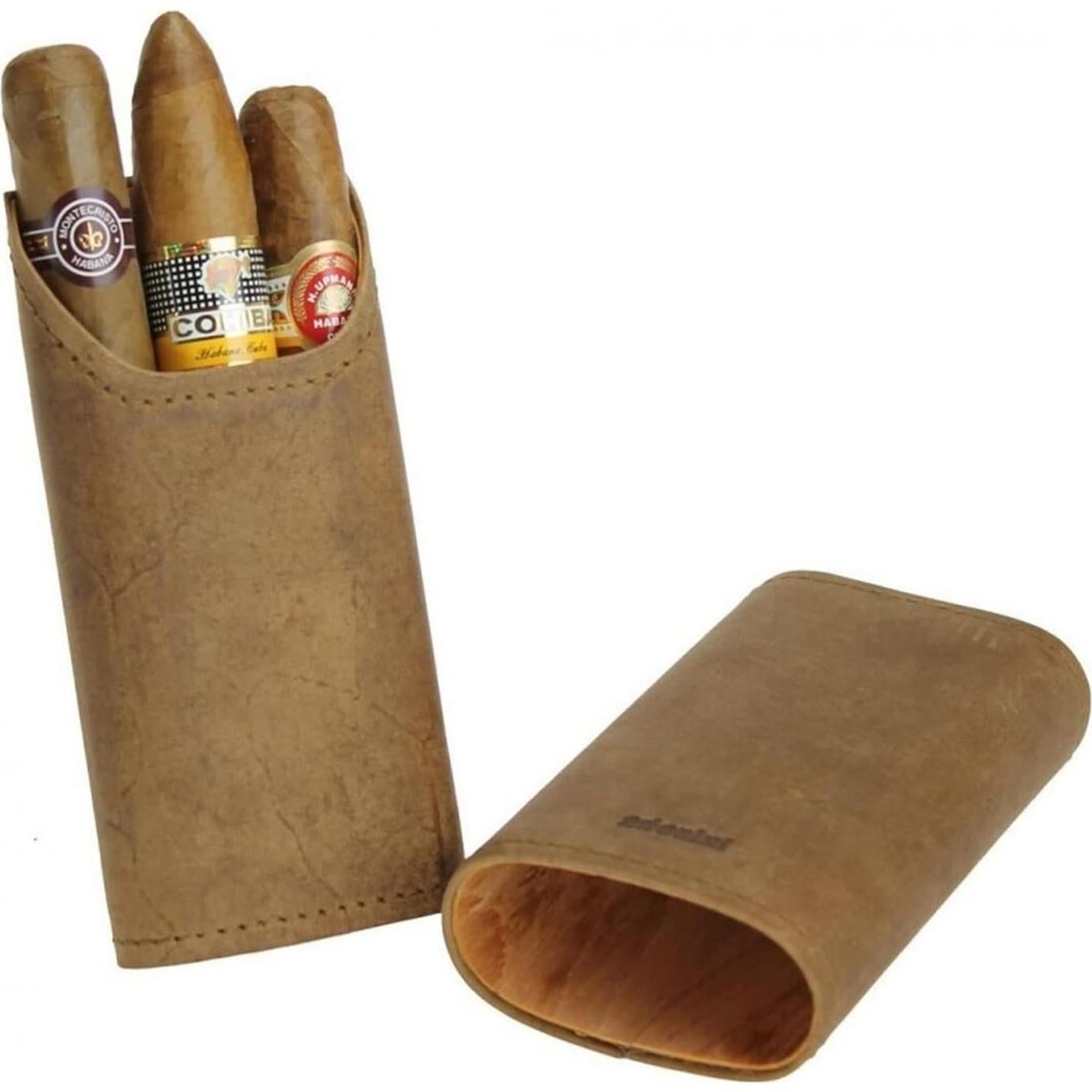 Estuche para Puros Adorini de Cuero Real 2-3 Puros Marrón