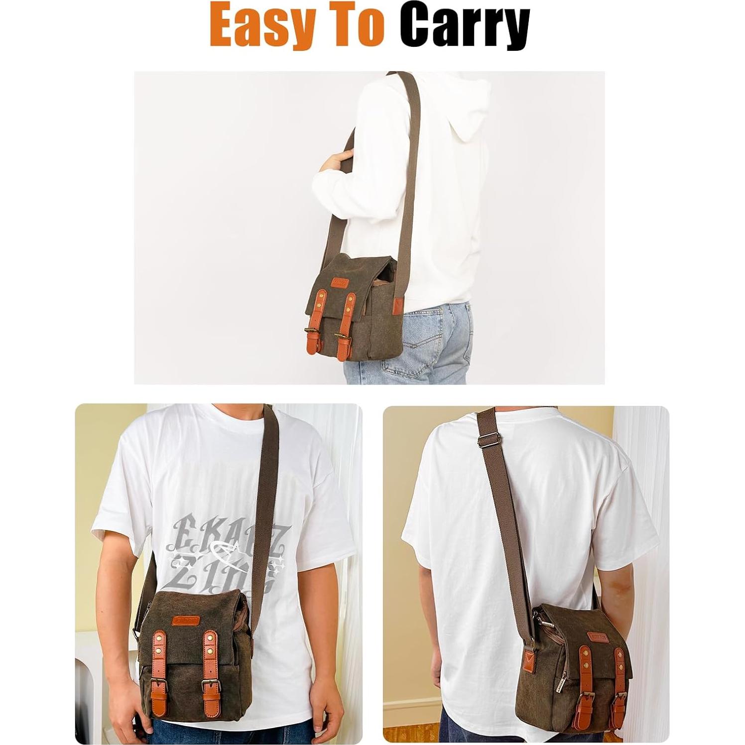 Bolsa de Cámara Compacta CADeN N1 Marrón Impermeable 19x14.9x22.8 cm