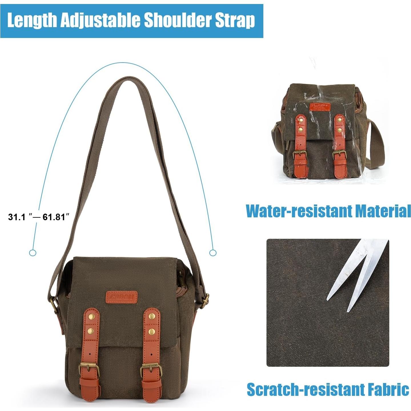 Bolsa de Cámara Compacta CADeN N1 Marrón Impermeable 19x14.9x22.8 cm