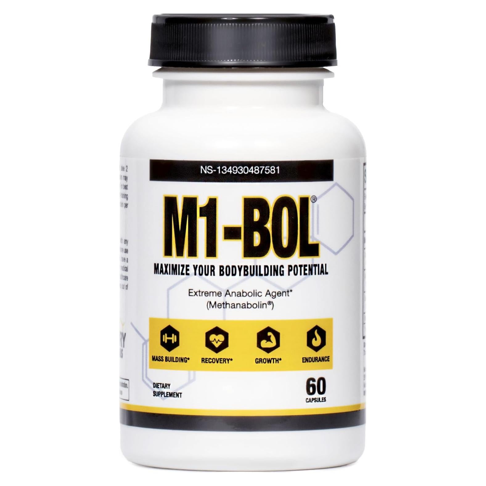 Suplemento Anabólico M1-BOL Avry Labs - 60 Cápsulas Veganas