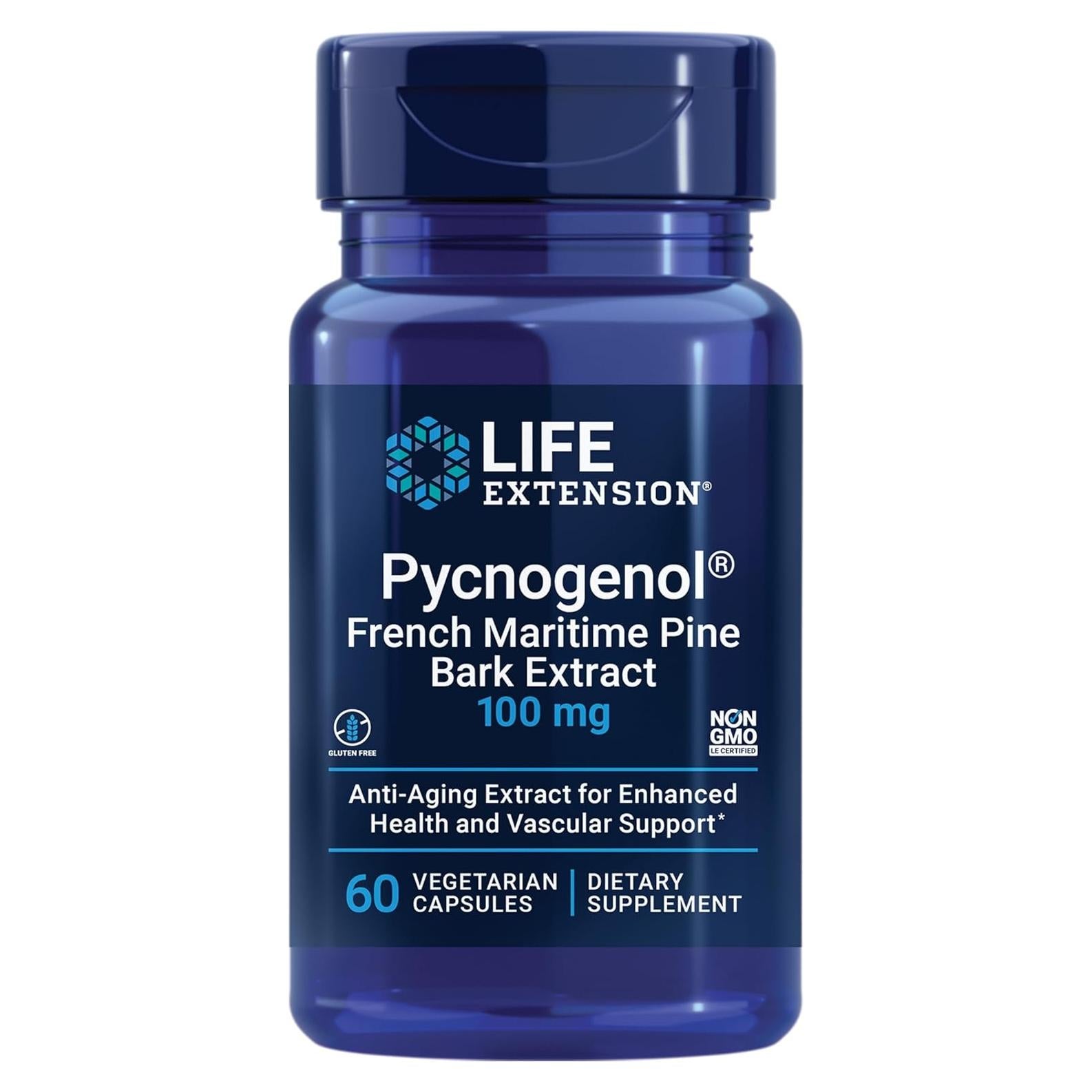 Suplemento Pycnogenol Life Extension - 60 cápsulas antioxidantes