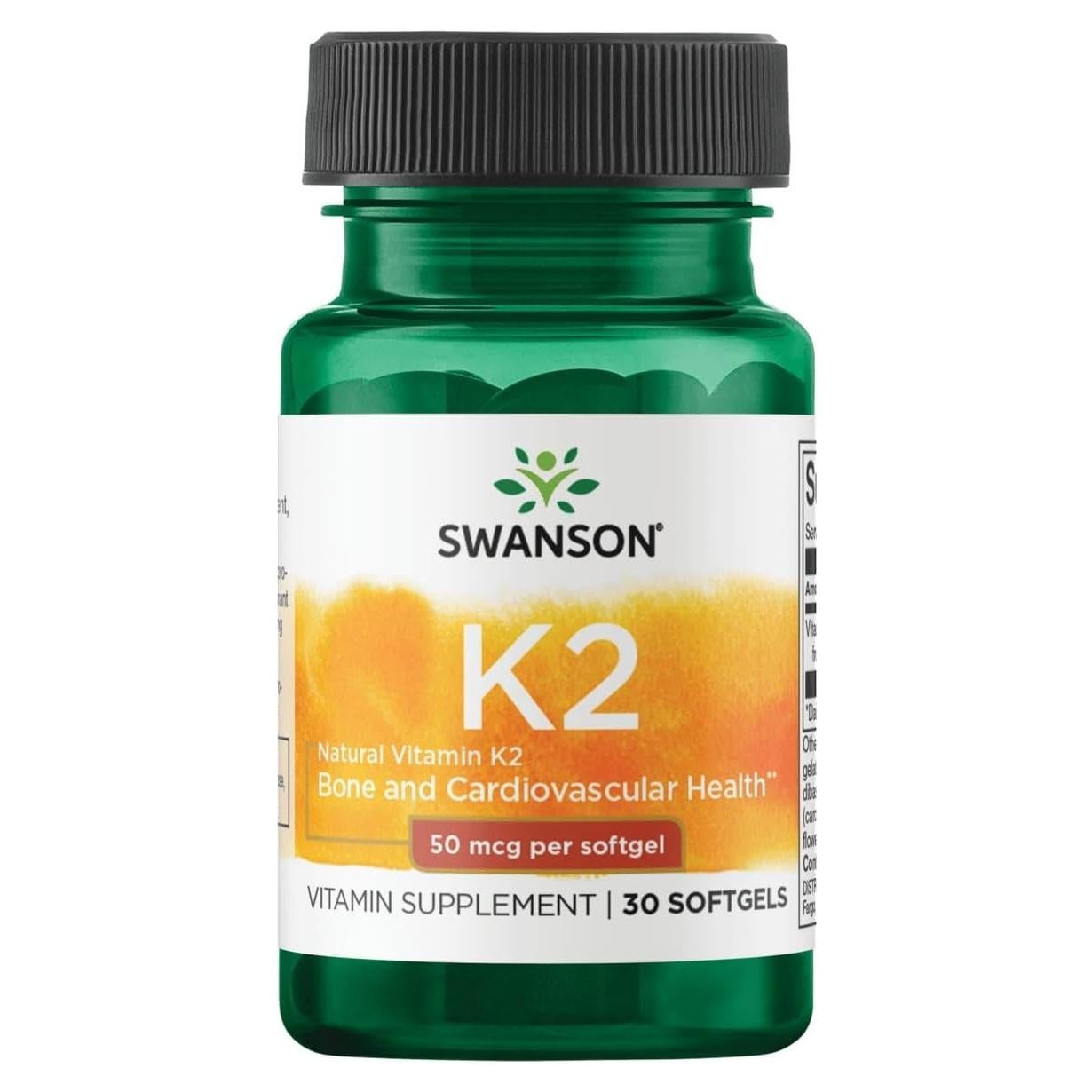 Vitamina K2 Swanson 50 mcg 30 Geles para Salud Ósea