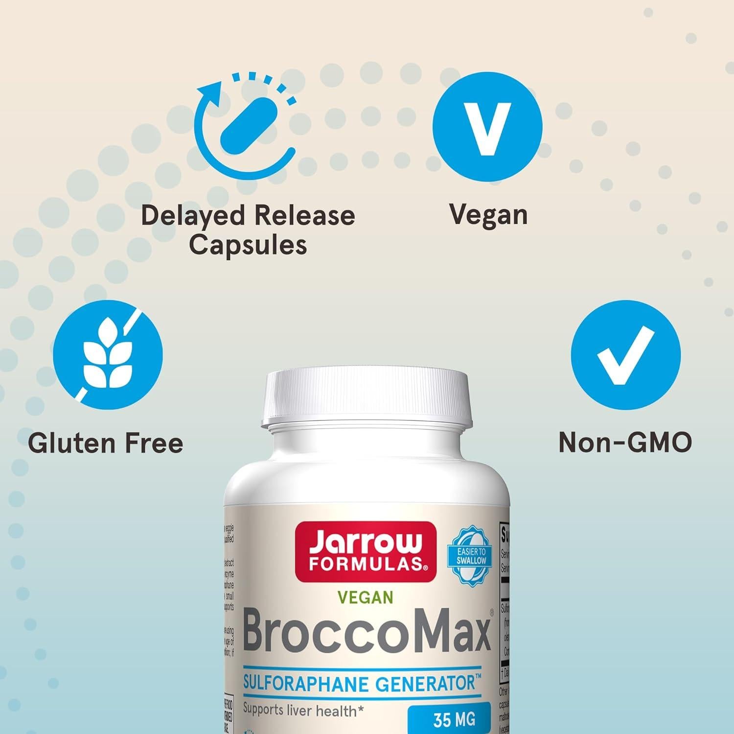 Suplemento Hepático Jarrow Formulas BroccoMax 35 mg 60 Cápsulas