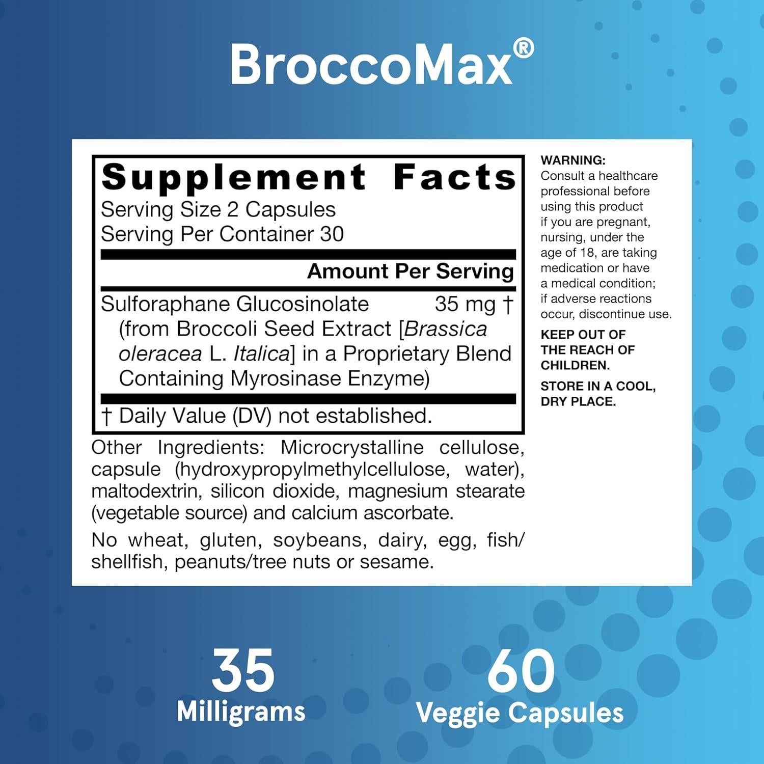 Suplemento Hepático Jarrow Formulas BroccoMax 35 mg 60 Cápsulas