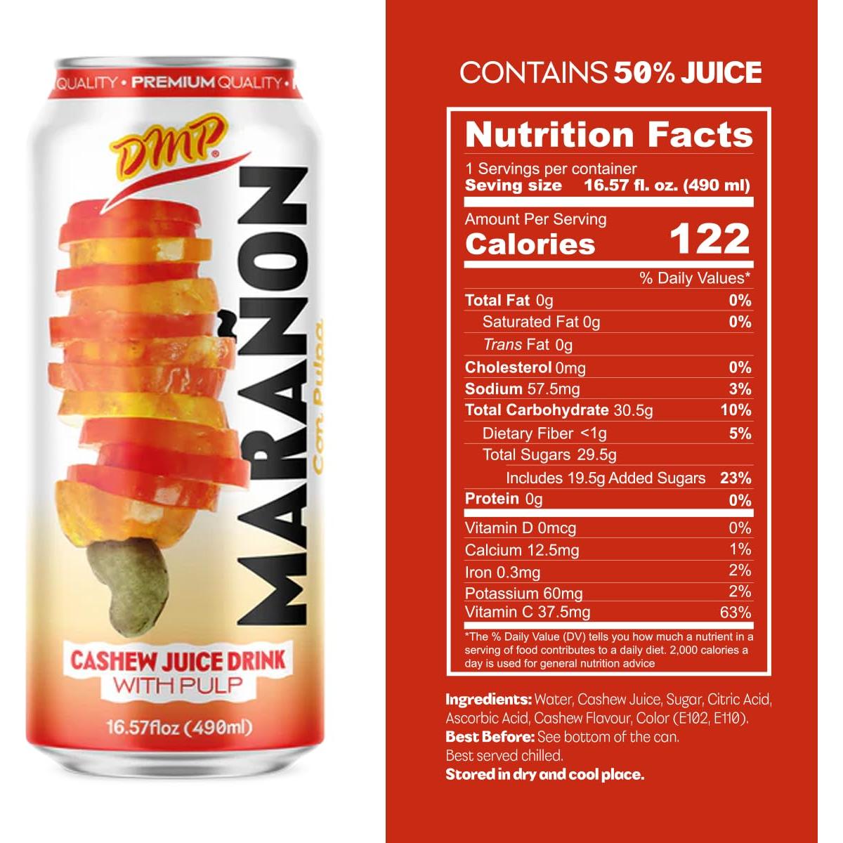 Jugo de Anacardo De Mi País 490 ml - Paquete de 6 Latas