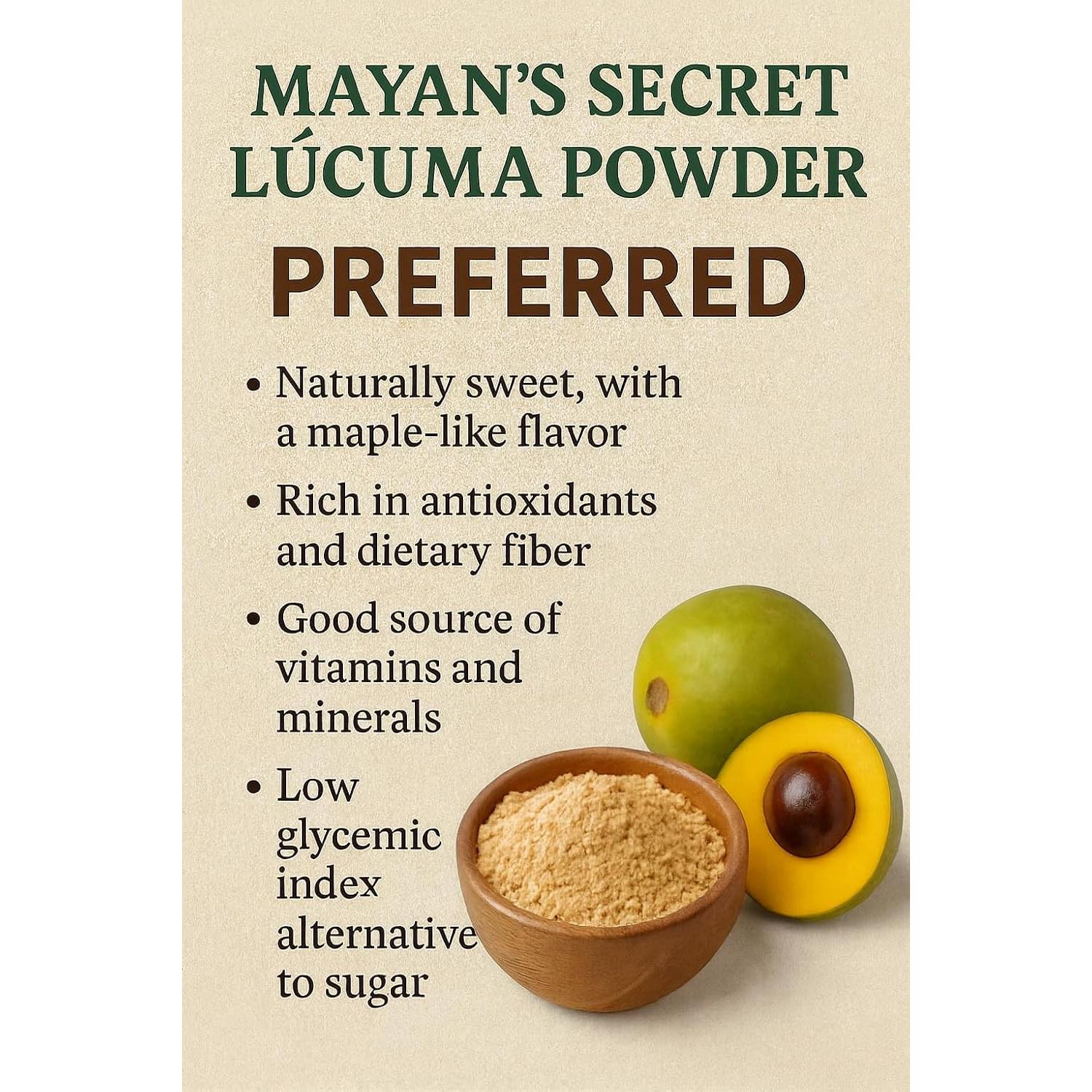 Polvo de Lucuma Orgánico Mayan's Secret 454 g - Superalimento