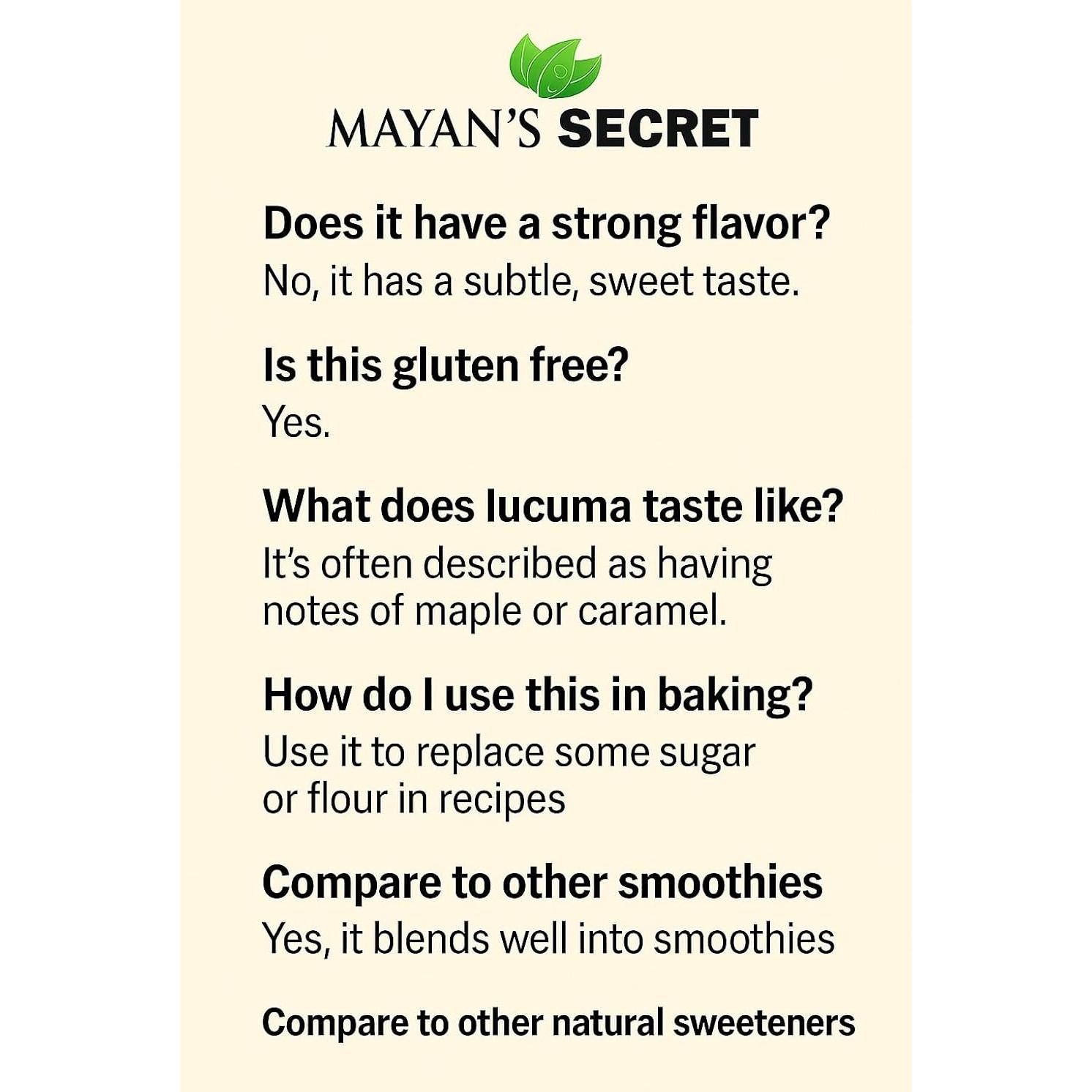 Polvo de Lucuma Orgánico Mayan's Secret 454 g - Superalimento