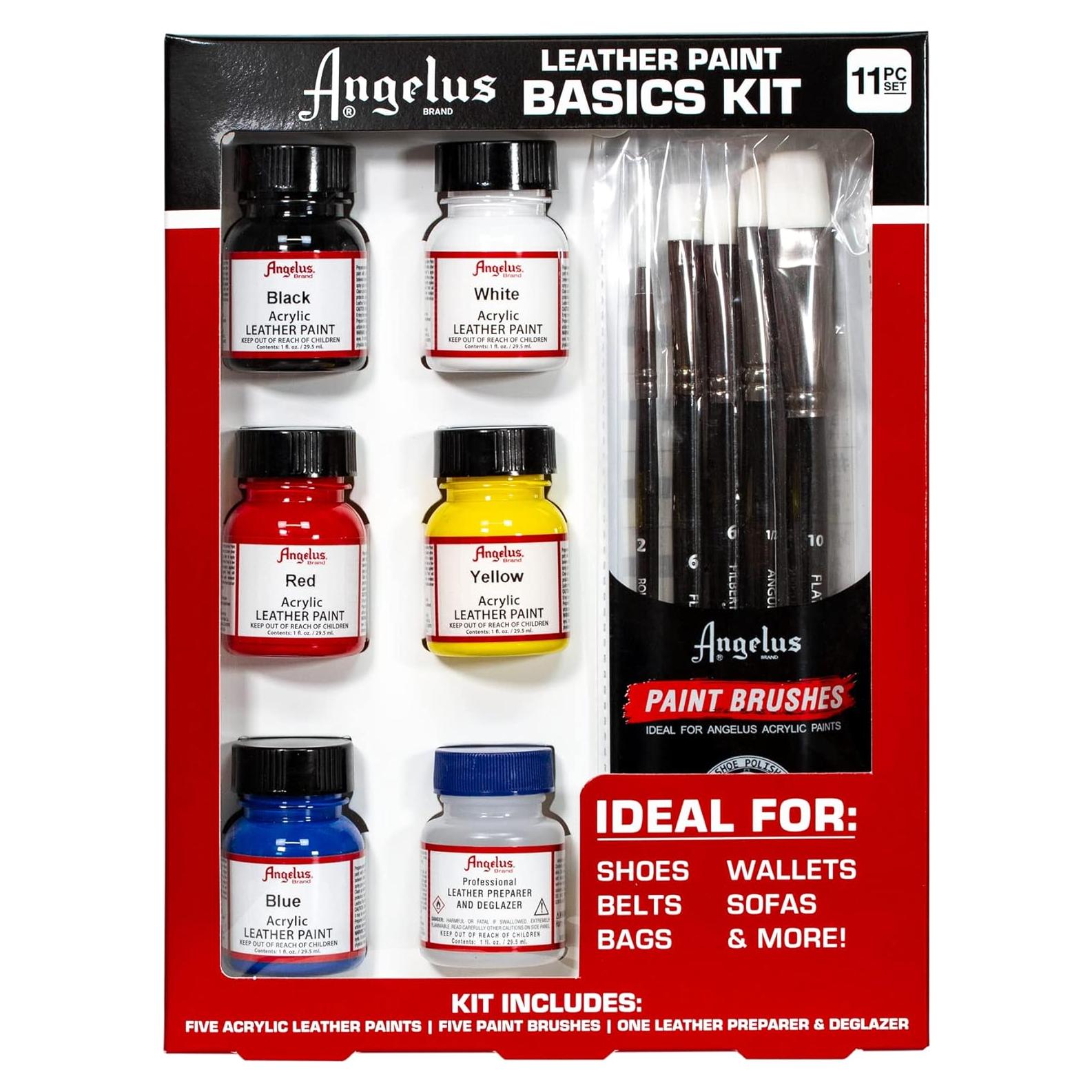 Kit de Pintura de Cuero Angelus - 5 Colores Acrílicos 30 ml