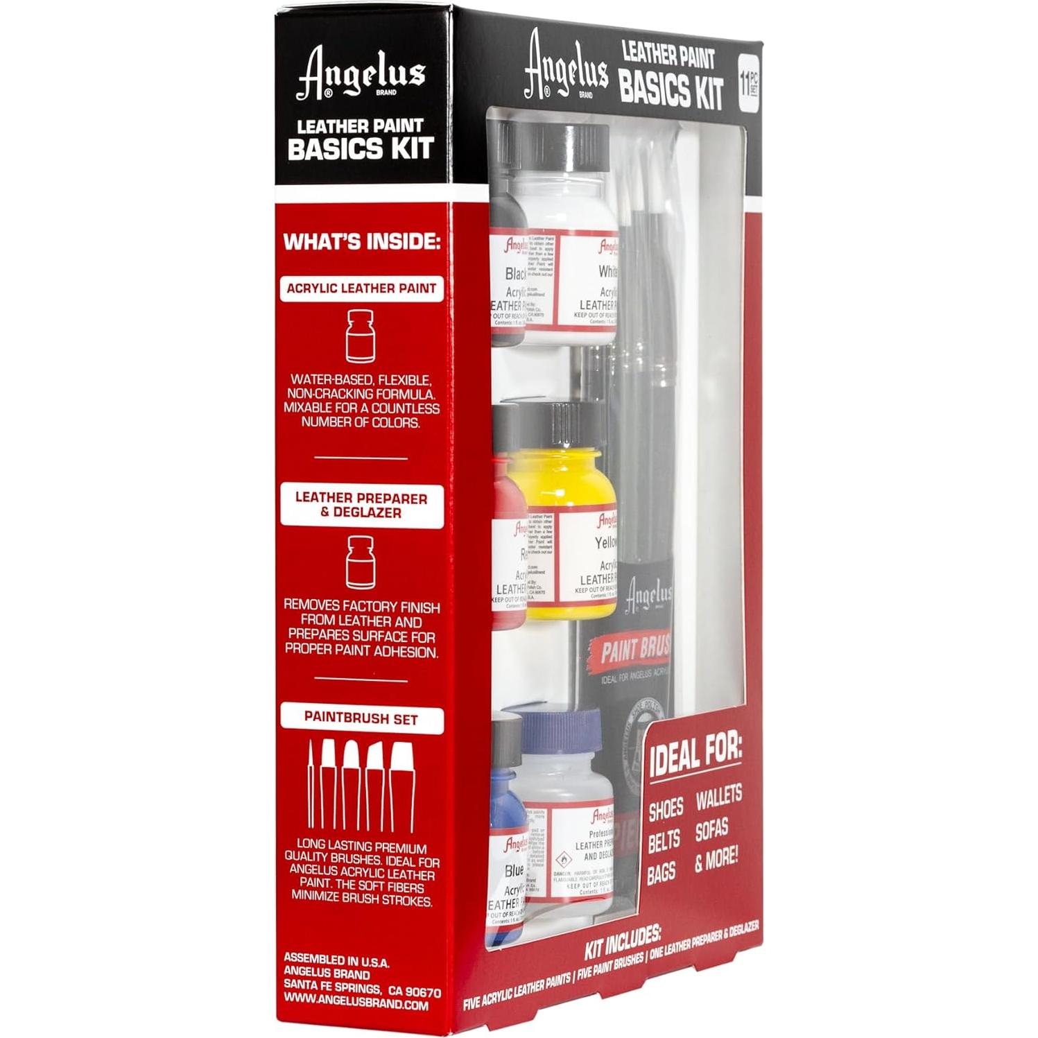 Kit de Pintura de Cuero Angelus - 5 Colores Acrílicos 30 ml