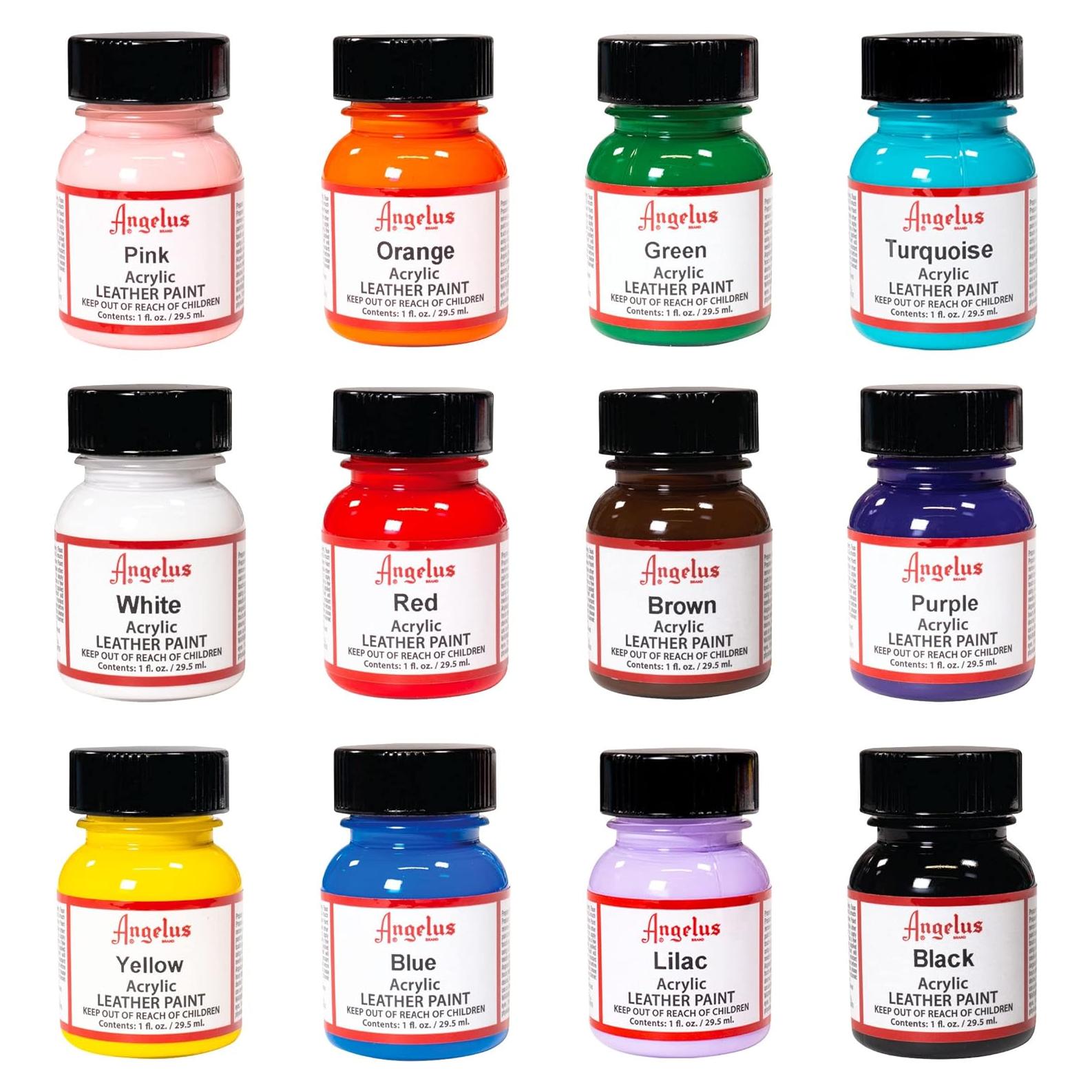 Kit de Pintura Acrílica para Cuero Angelus 12 Colores 355 ml