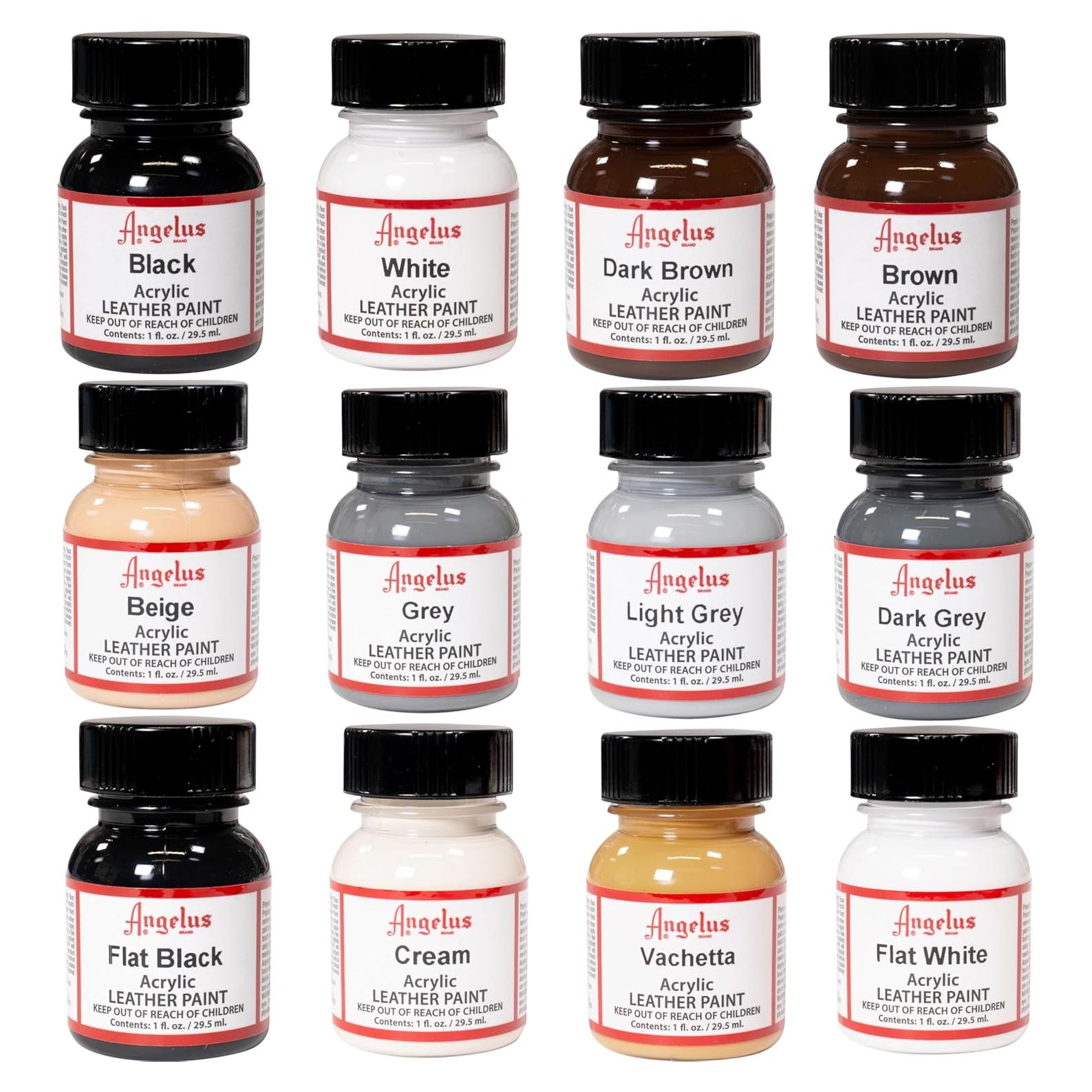 Kit de Pintura Acrílica para Cuero Angelus 12 Colores 29.57ml