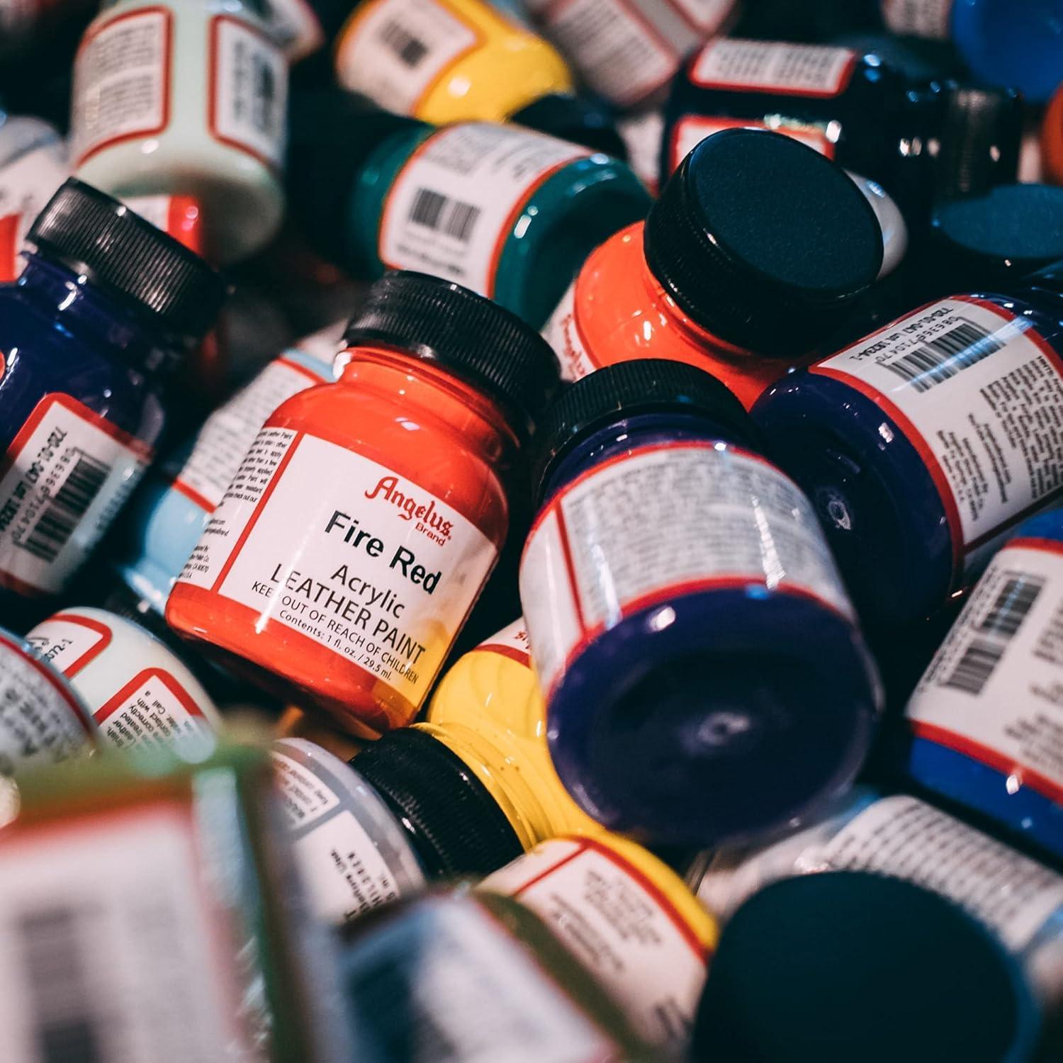 Pintura Acrílica Angelus para Cuero 236 ml - Negro Mate y Blanco Mate