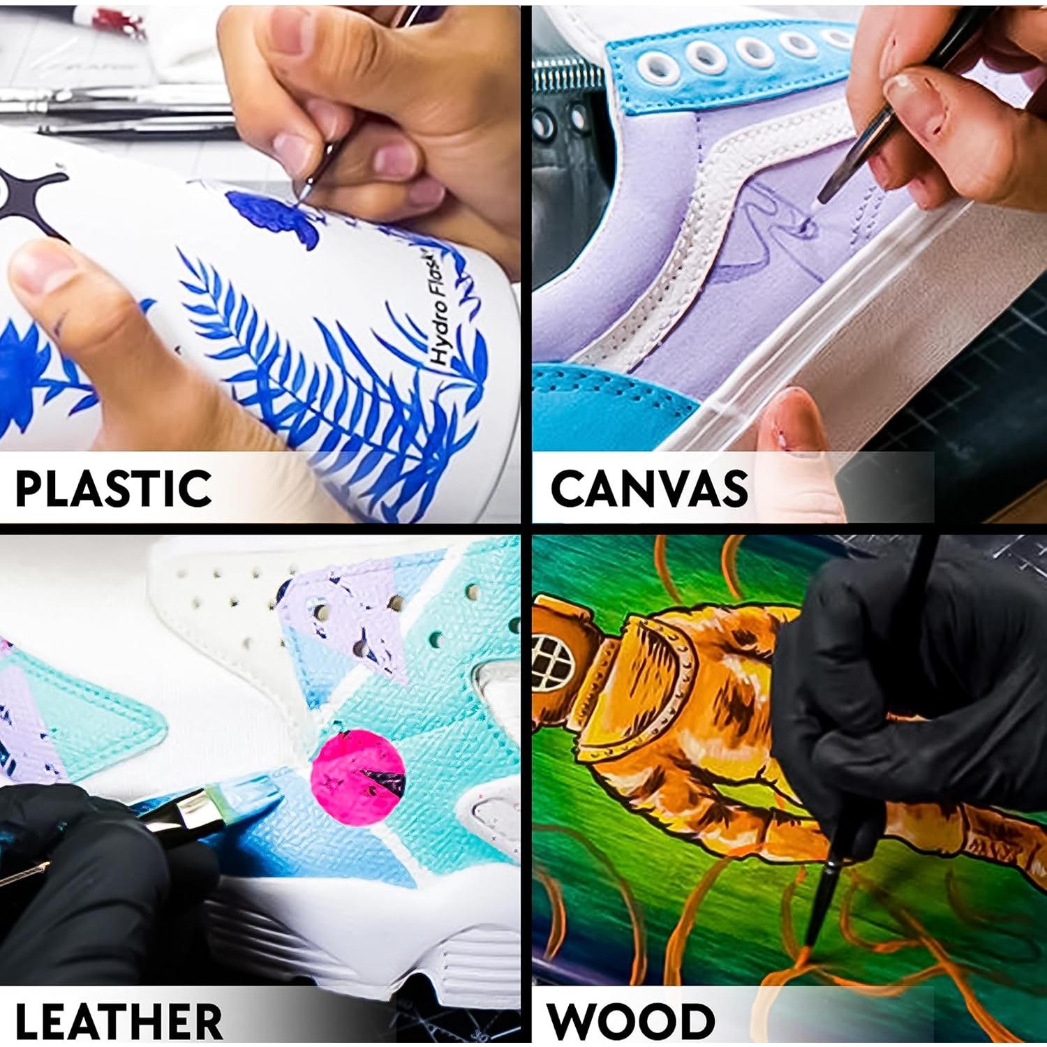 Pintura Acrílica Angelus para Cuero 236 ml - Negro Mate y Blanco Mate