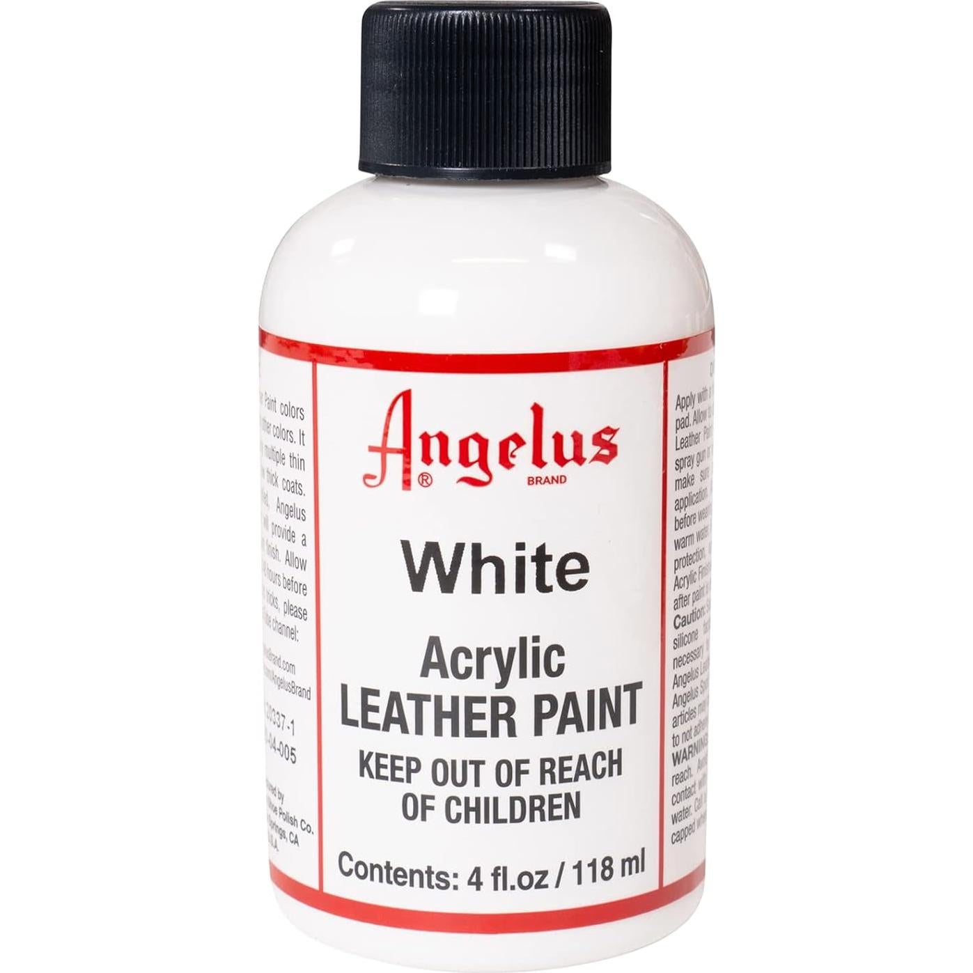Pintura Acrílica para Cuero Angelus 118 ml Blanca