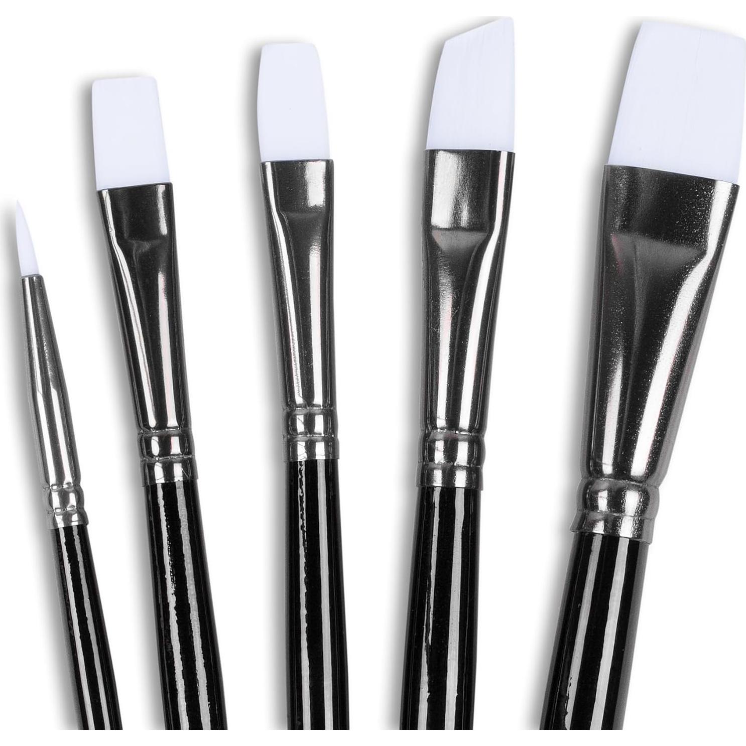 Juego de Pinceles Angelus Sintéticos para Pintura Acrílica (5 piezas)