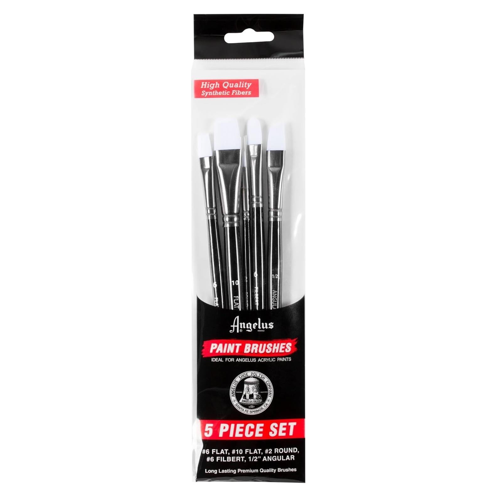 Juego de Pinceles Angelus 5 Piezas para Acrílicos
