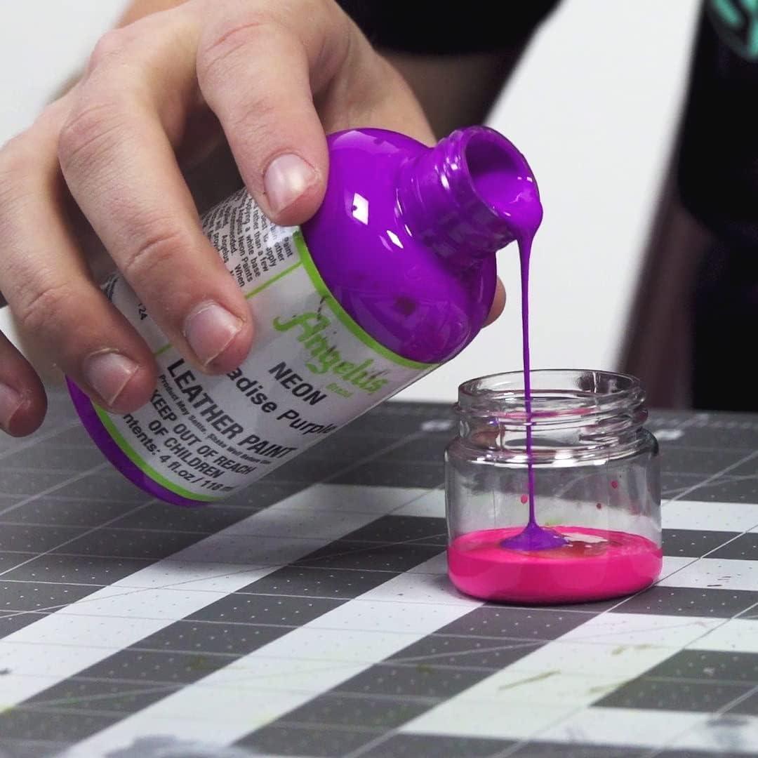 Kit de Pintura Acrílica Neón Angelus 4oz 6 Pack para Cuero y Arte