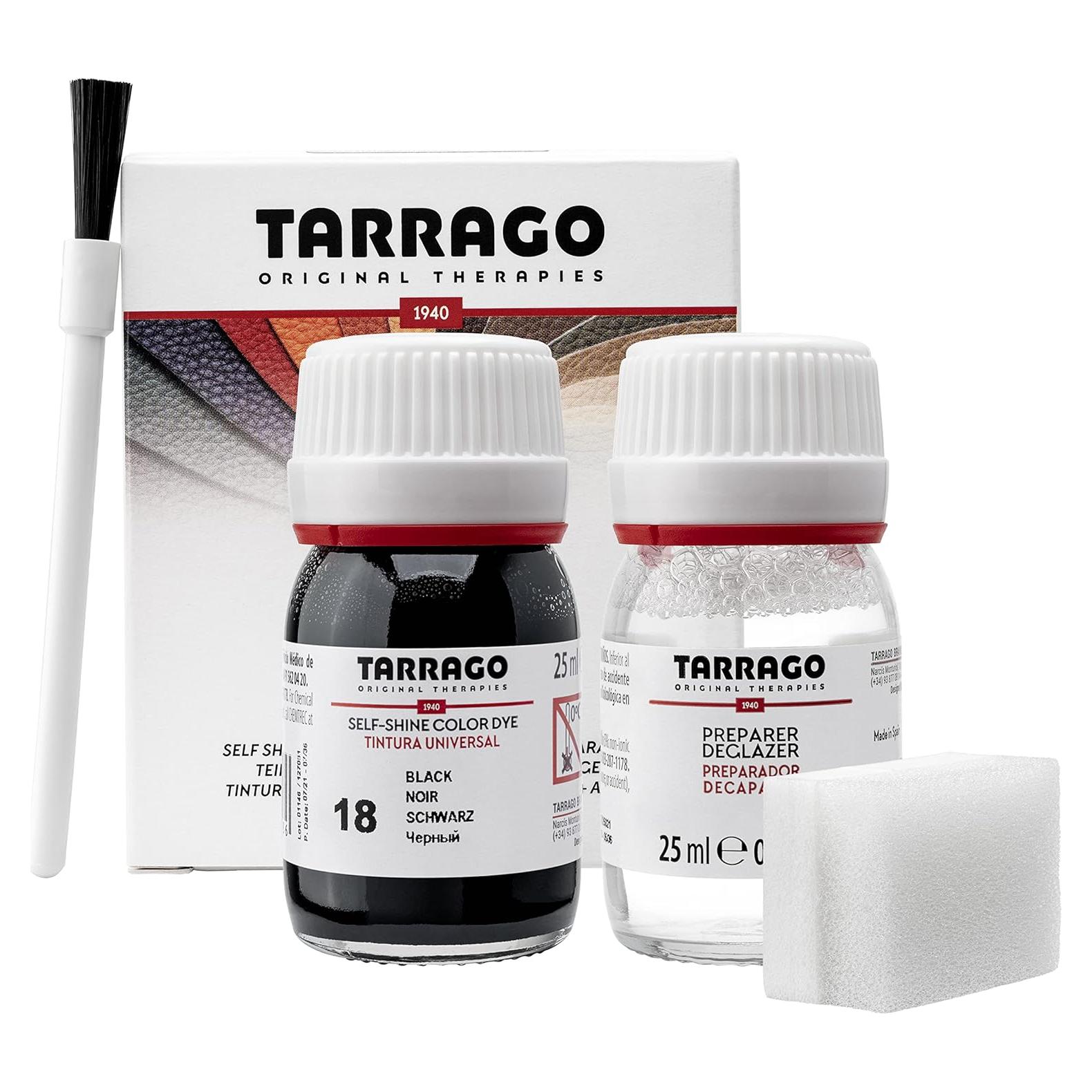 Kit de Tinte para Cuero Tarrago 25mL Negro #18 - Restaura y Recolora