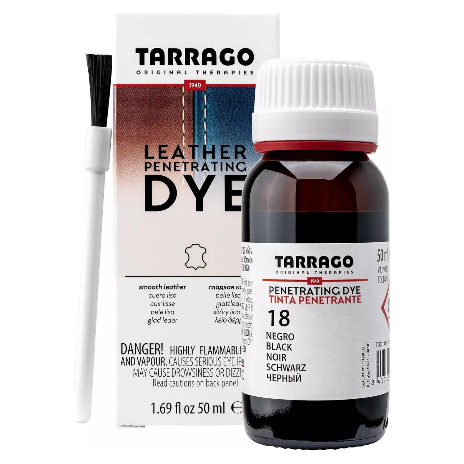 Tinte Natural para Cuero Tarrago 50 ml Negro #18 con Pincel