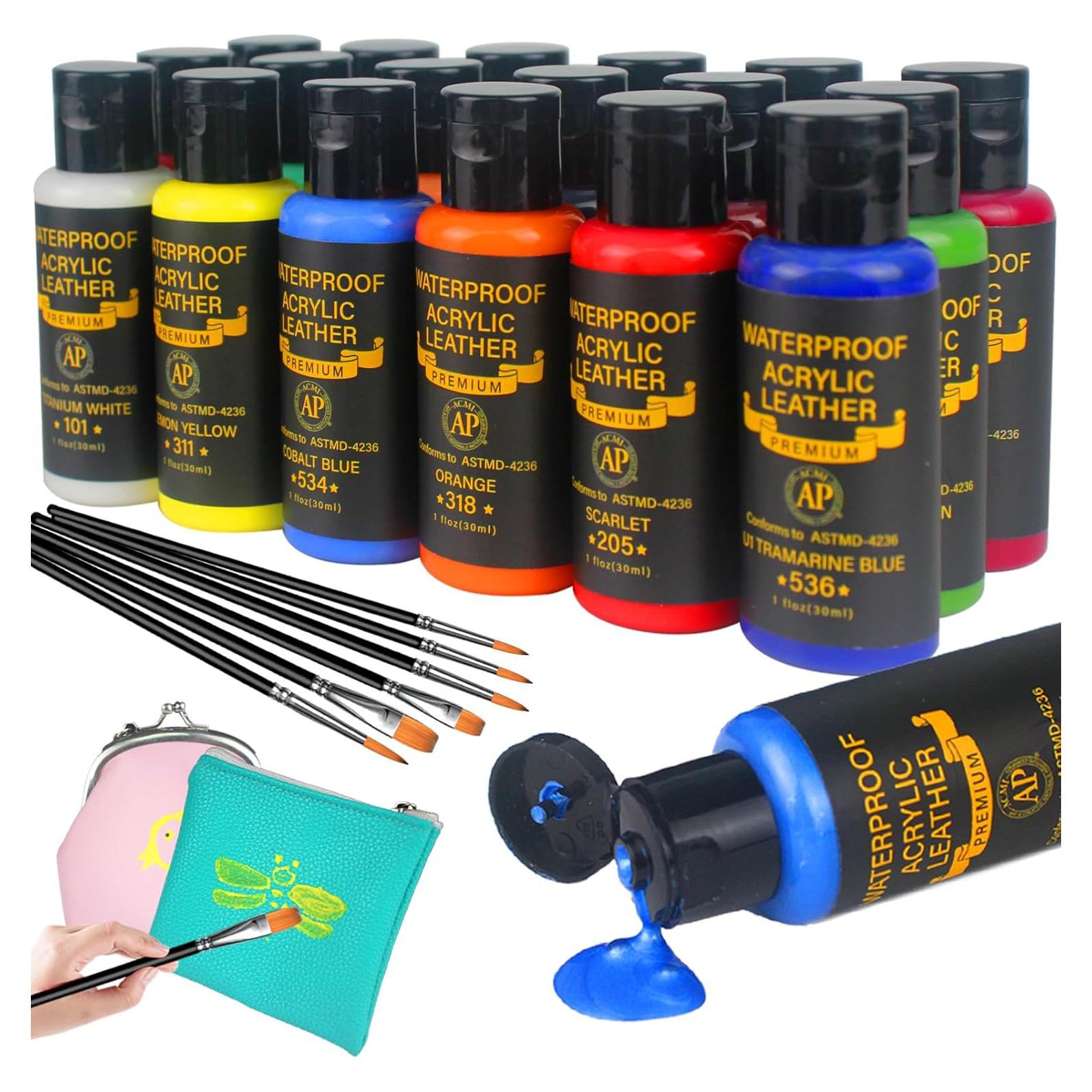 Kit de Pintura Acrílica para Cuero Colorido Colorful 18 Colores
