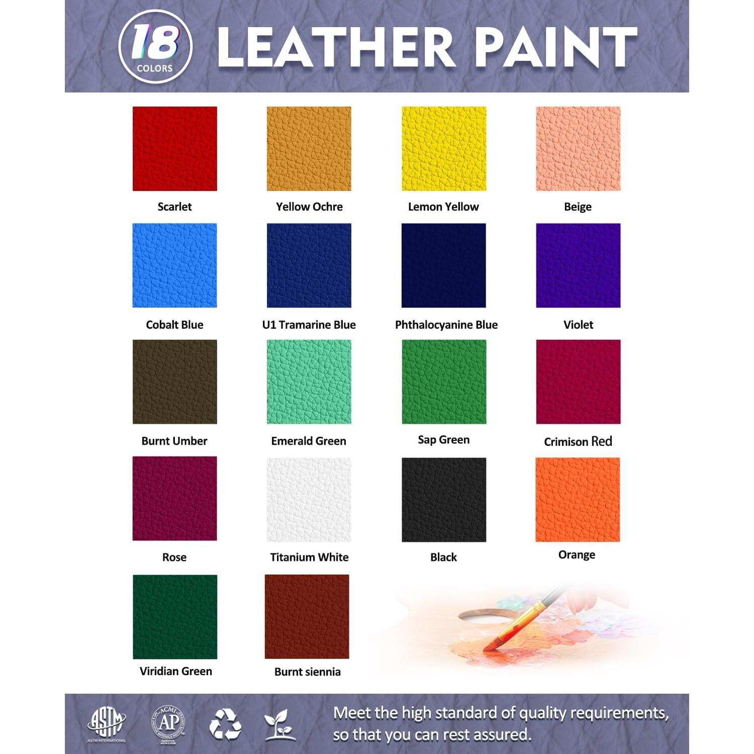 Kit de Pintura Acrílica para Cuero Colorido Colorful 18 Colores