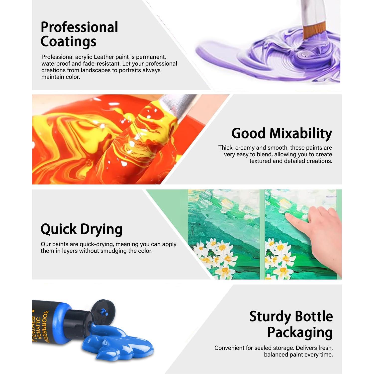 Kit de Pintura Acrílica para Cuero Colorido Colorful 18 Colores