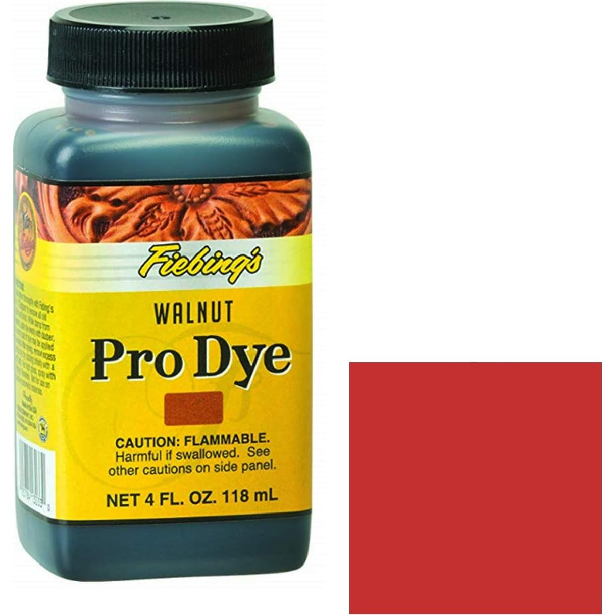Tinte para Cuero Fiebing's Pro Dye 118 ml - Rojo, A Base de Alcohol