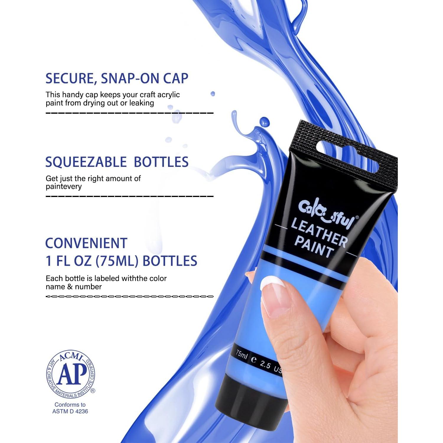 Pintura Acrílica Colorida para Cuero Color Rojo 75ml - Marca Colorido