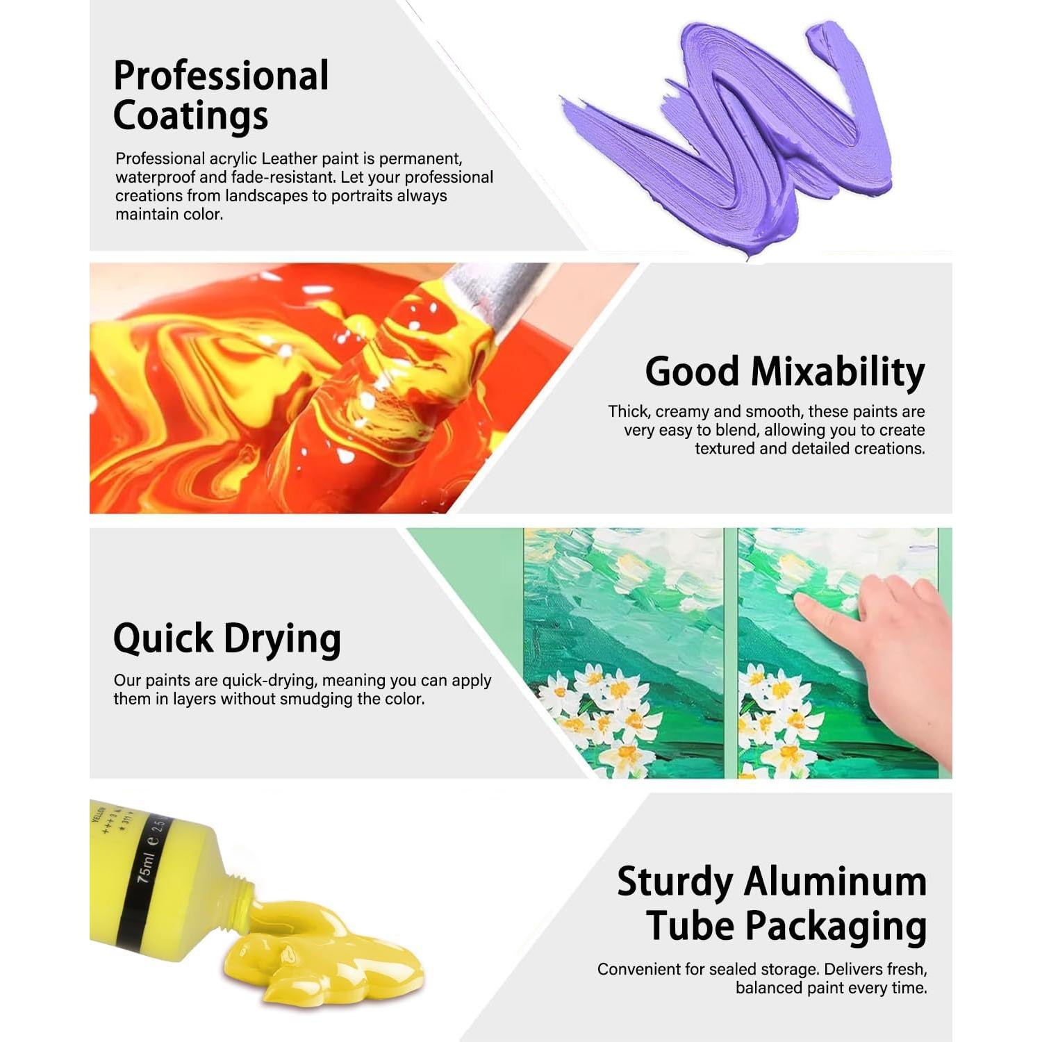 Pintura Acrílica Colorida para Cuero Color Rojo 75ml - Marca Colorido