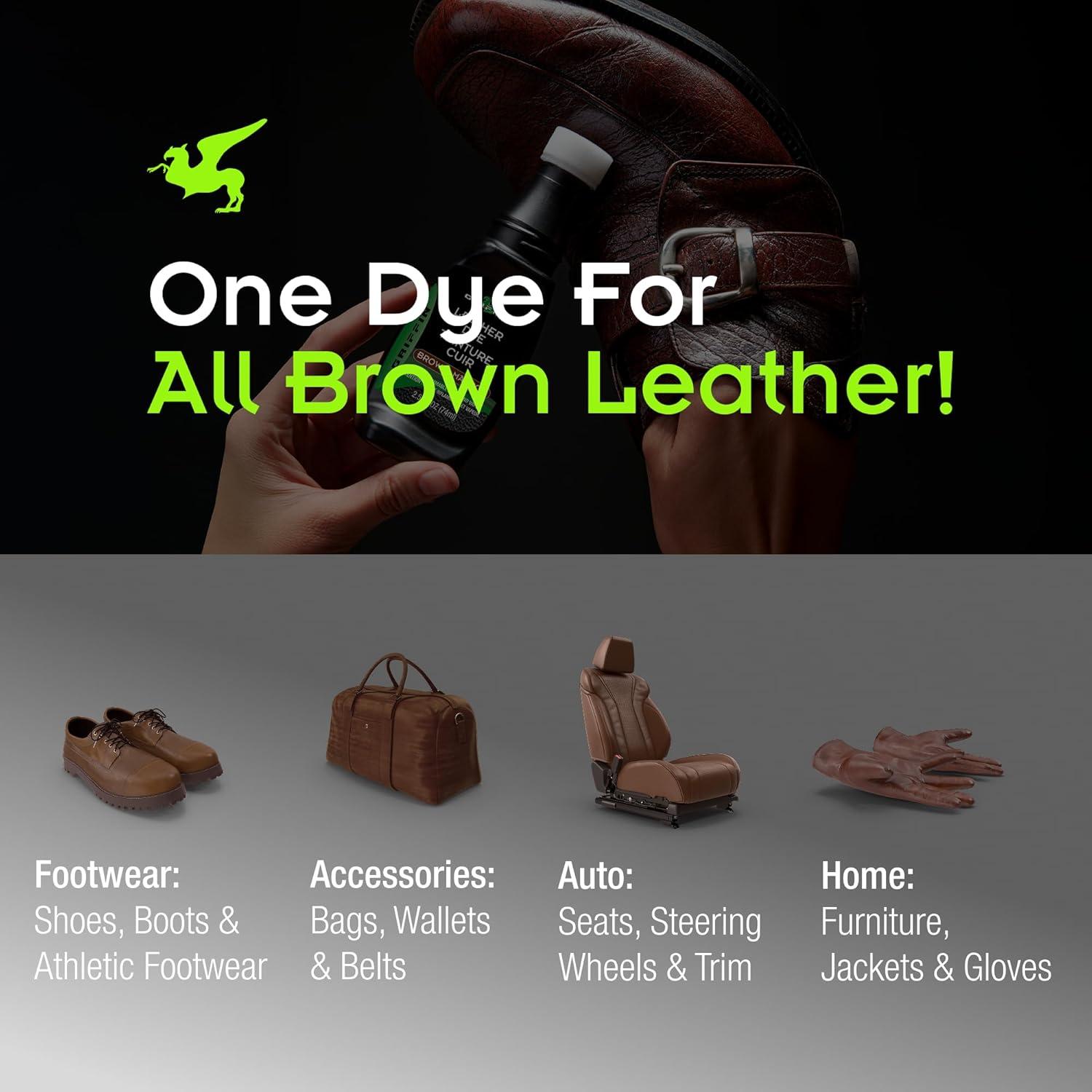 Tinte para zapatos marrón Griffin 74.8 ml - Restaurador de cuero