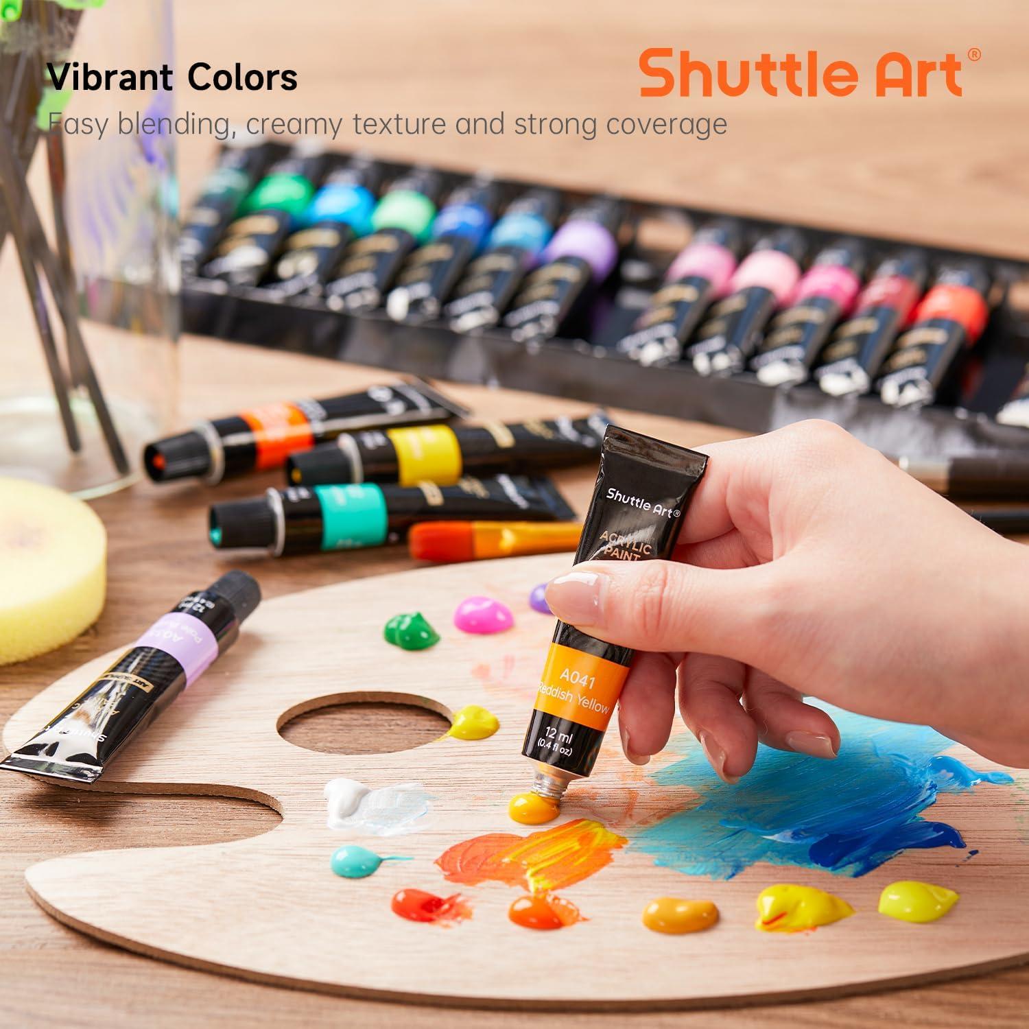 Juego de Pintura Acrílica Shuttle Art 30 Colores 12ml No Tóxica
