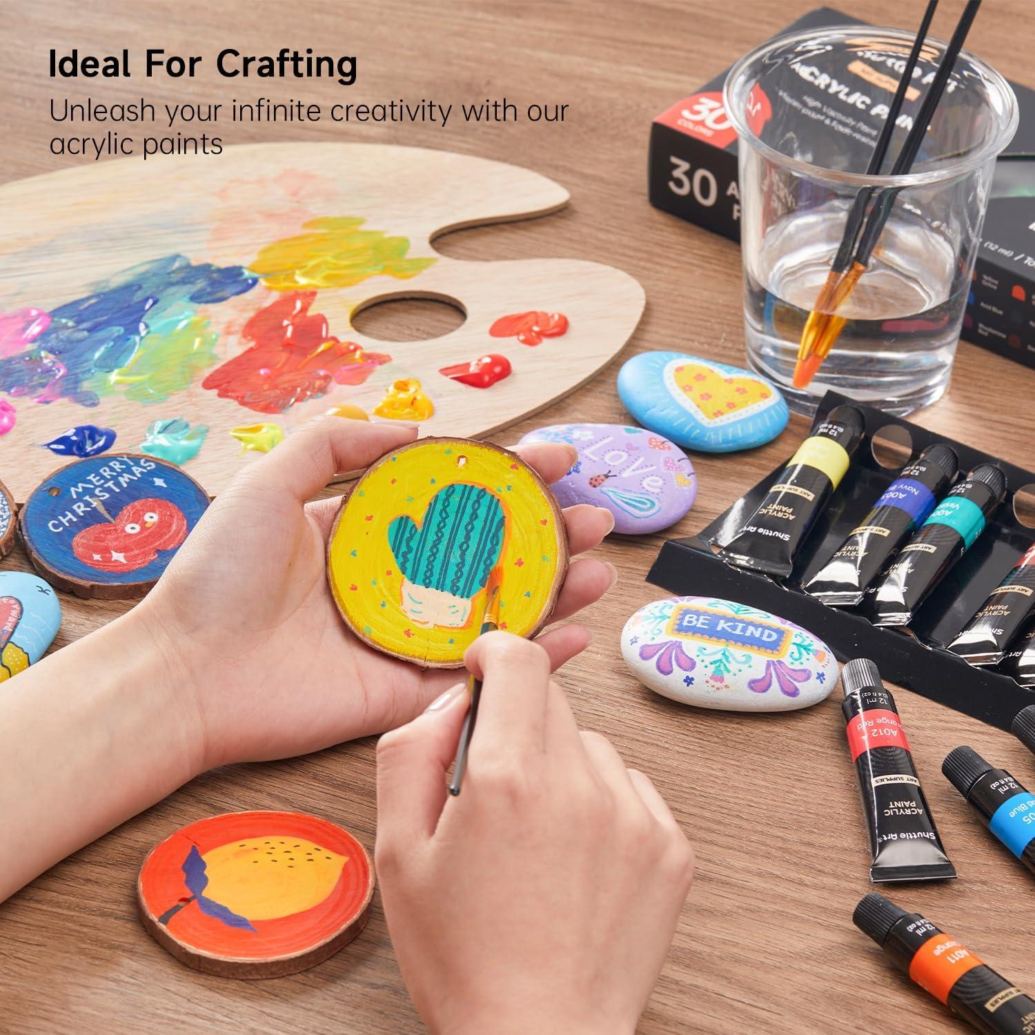 Juego de Pintura Acrílica Shuttle Art 30 Colores 12ml No Tóxica