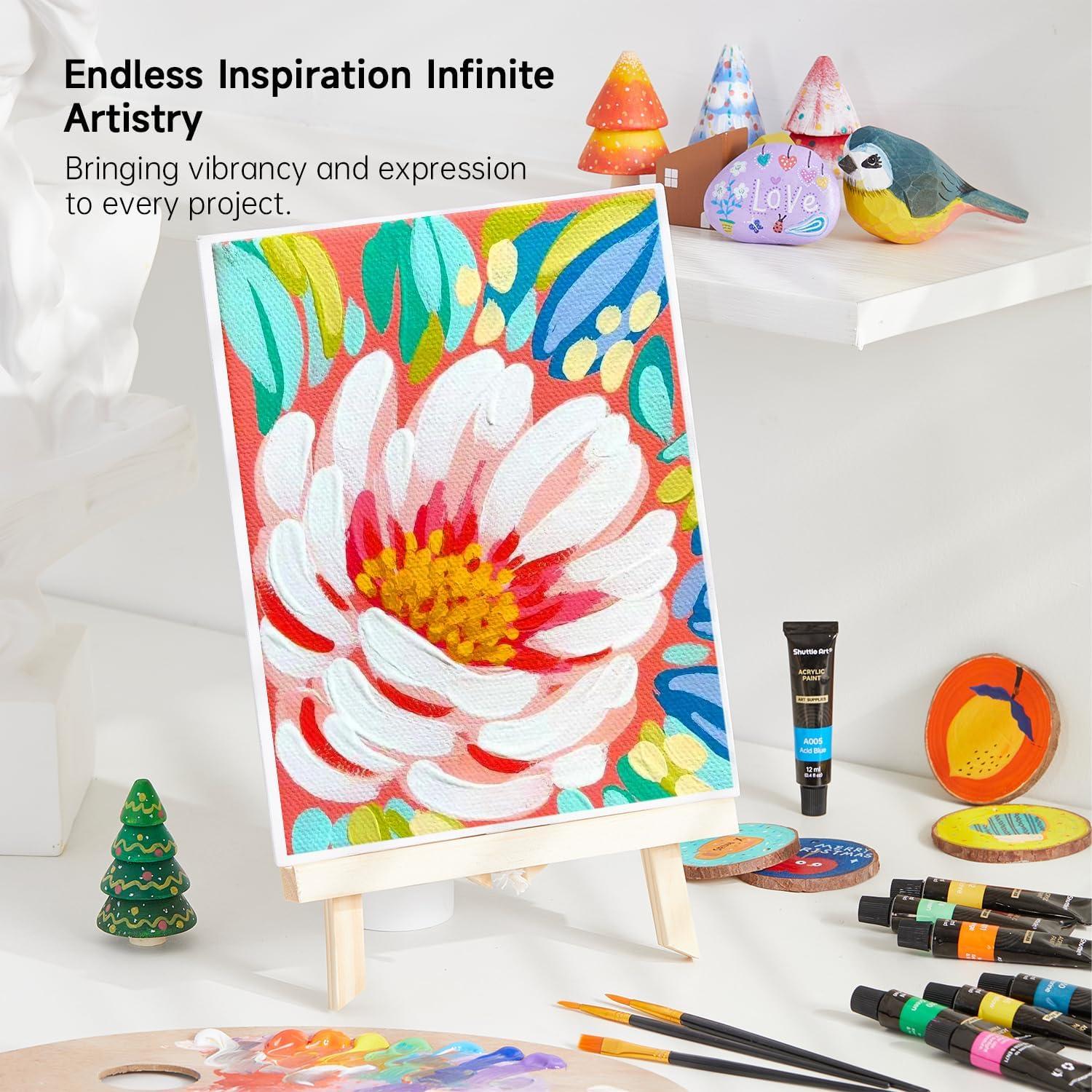 Juego de Pintura Acrílica Shuttle Art 30 Colores 12ml No Tóxica