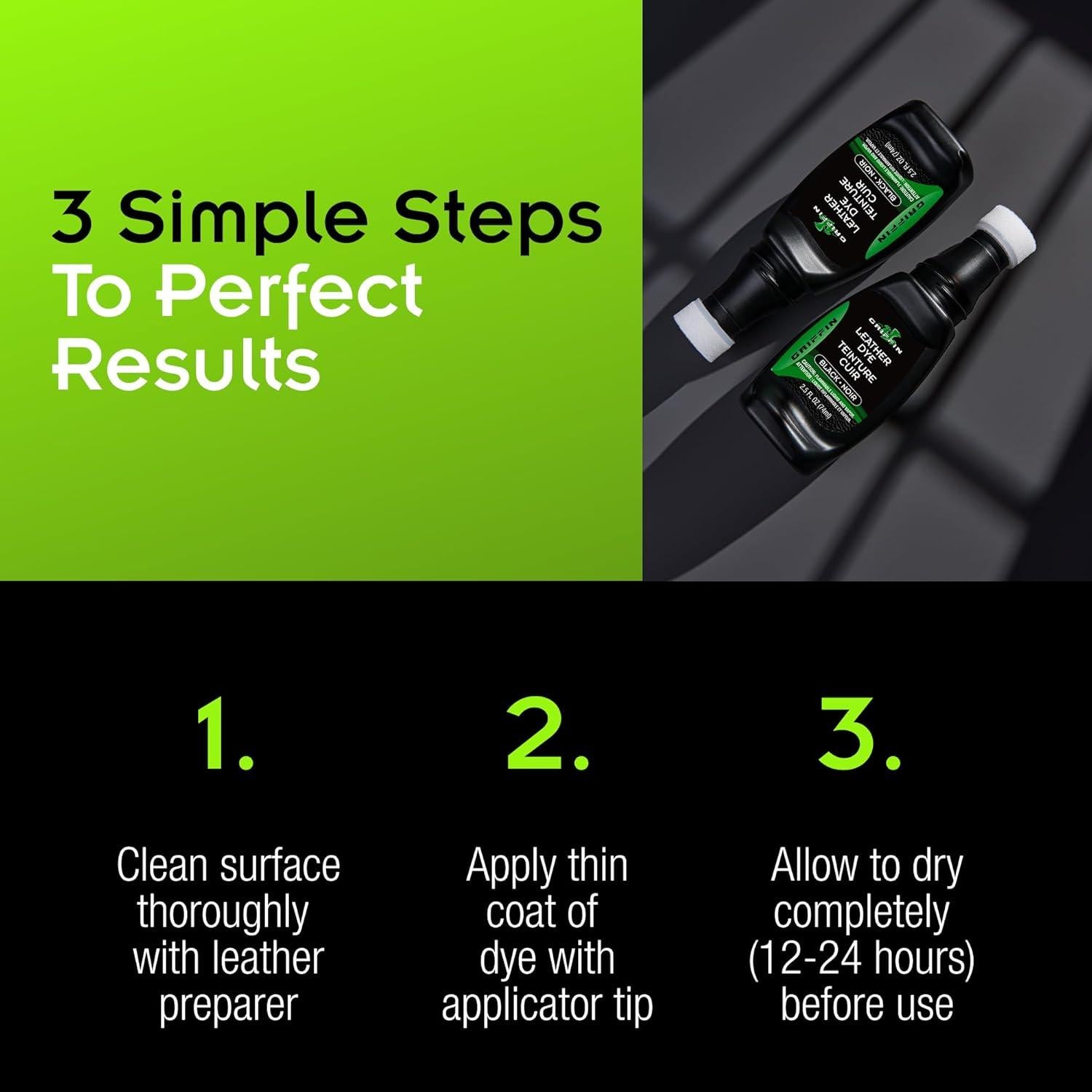 Tinte de Cuero Negro Griffin 70.87g - Repara Rayones y Desvanecimiento