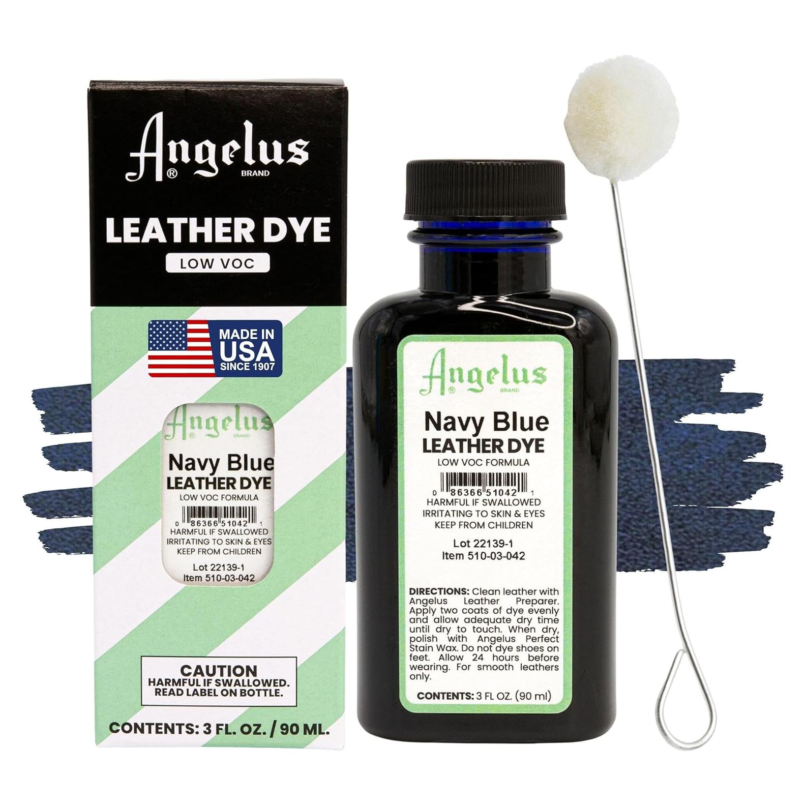 Tinte de Cuero Angelus 3oz Azul Marino - Aplicador Incluido