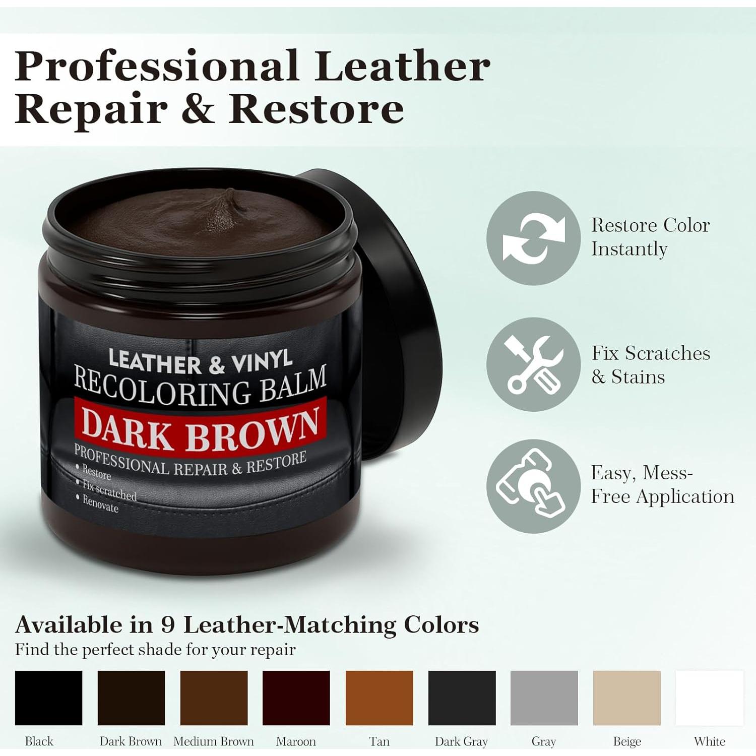 Kit de Reparación de Cuero Laxmorph Balsamo Marrón Oscuro 320g