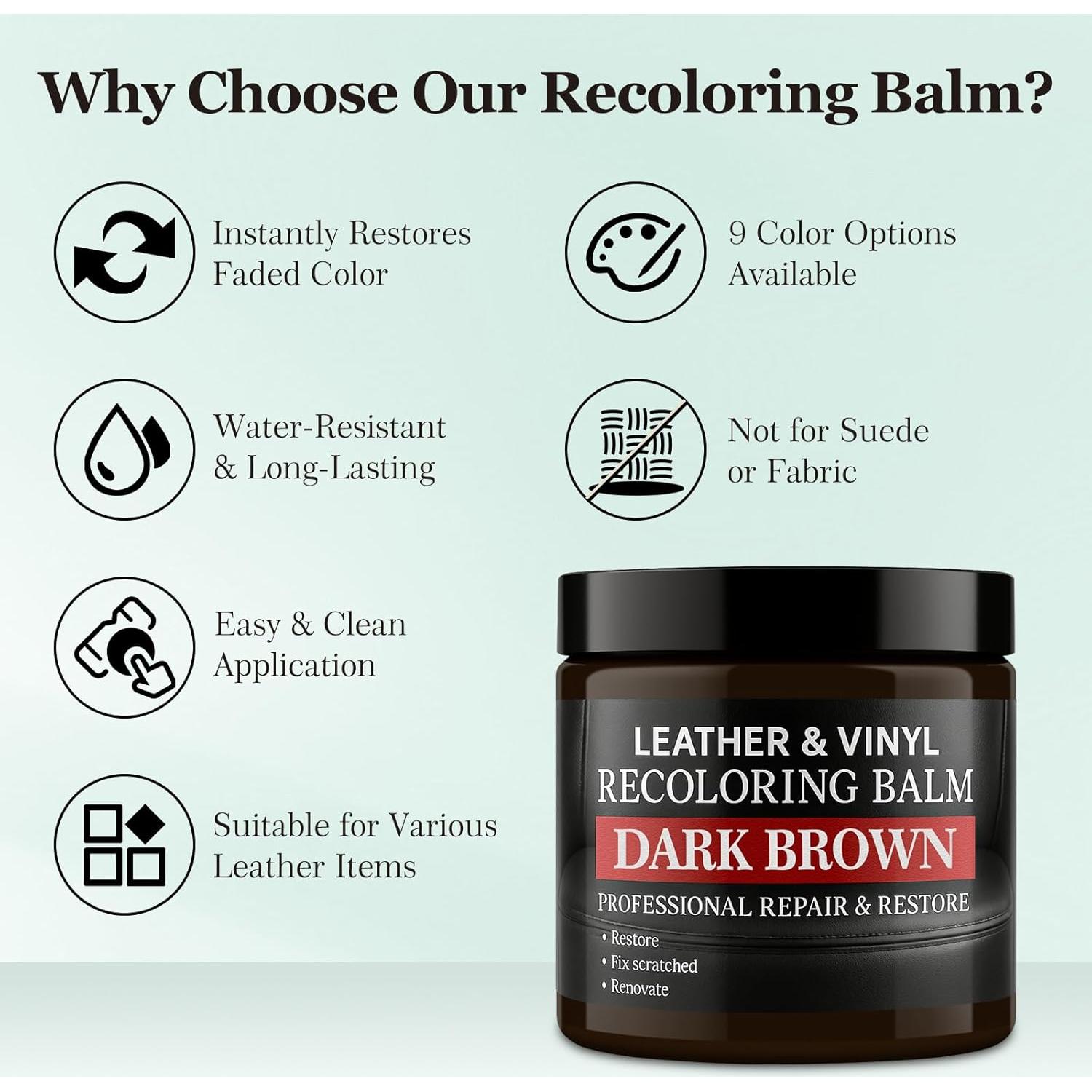 Kit de Reparación de Cuero Laxmorph Balsamo Marrón Oscuro 320g