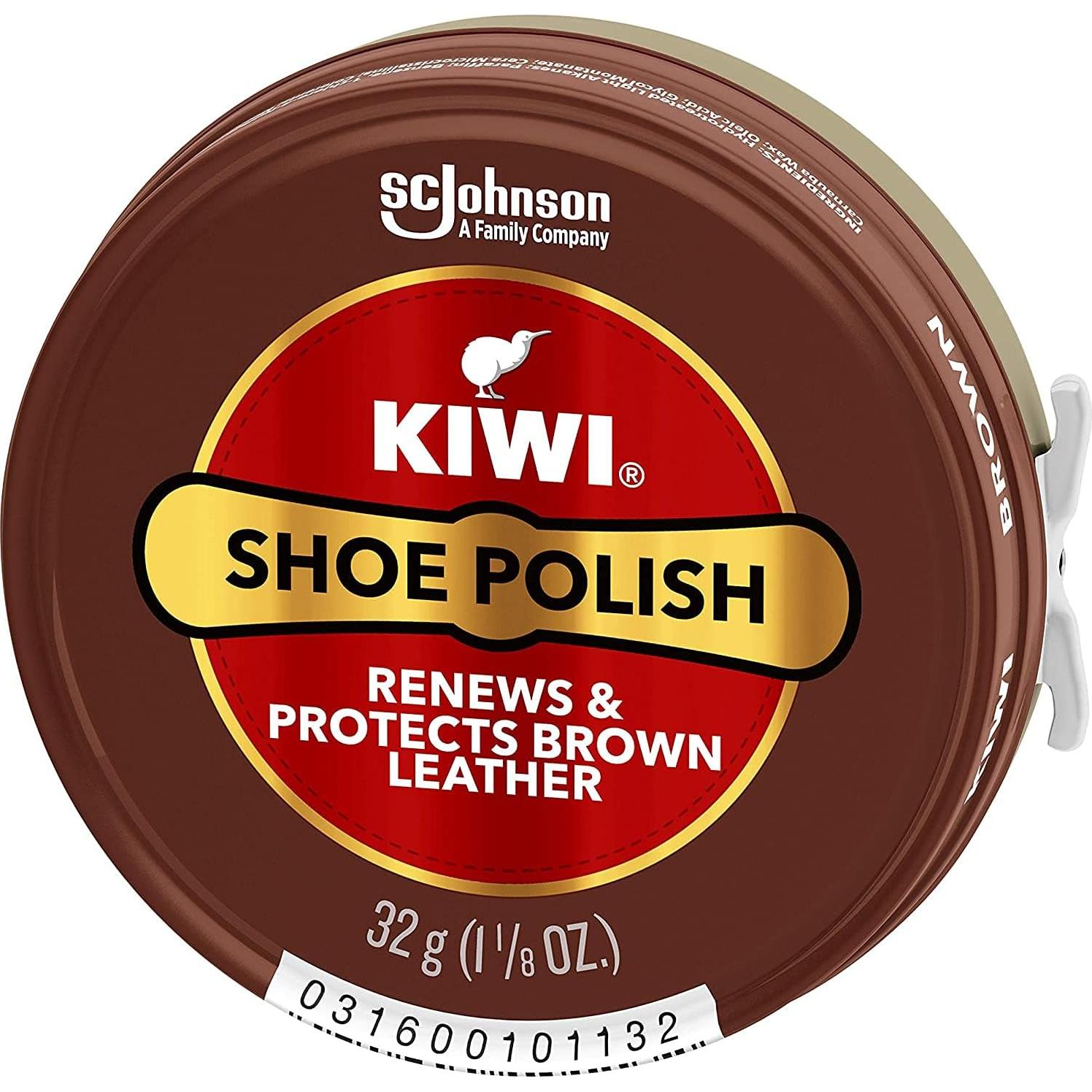Polish para zapatos KIWI marrón 50 g - Brillo y protección