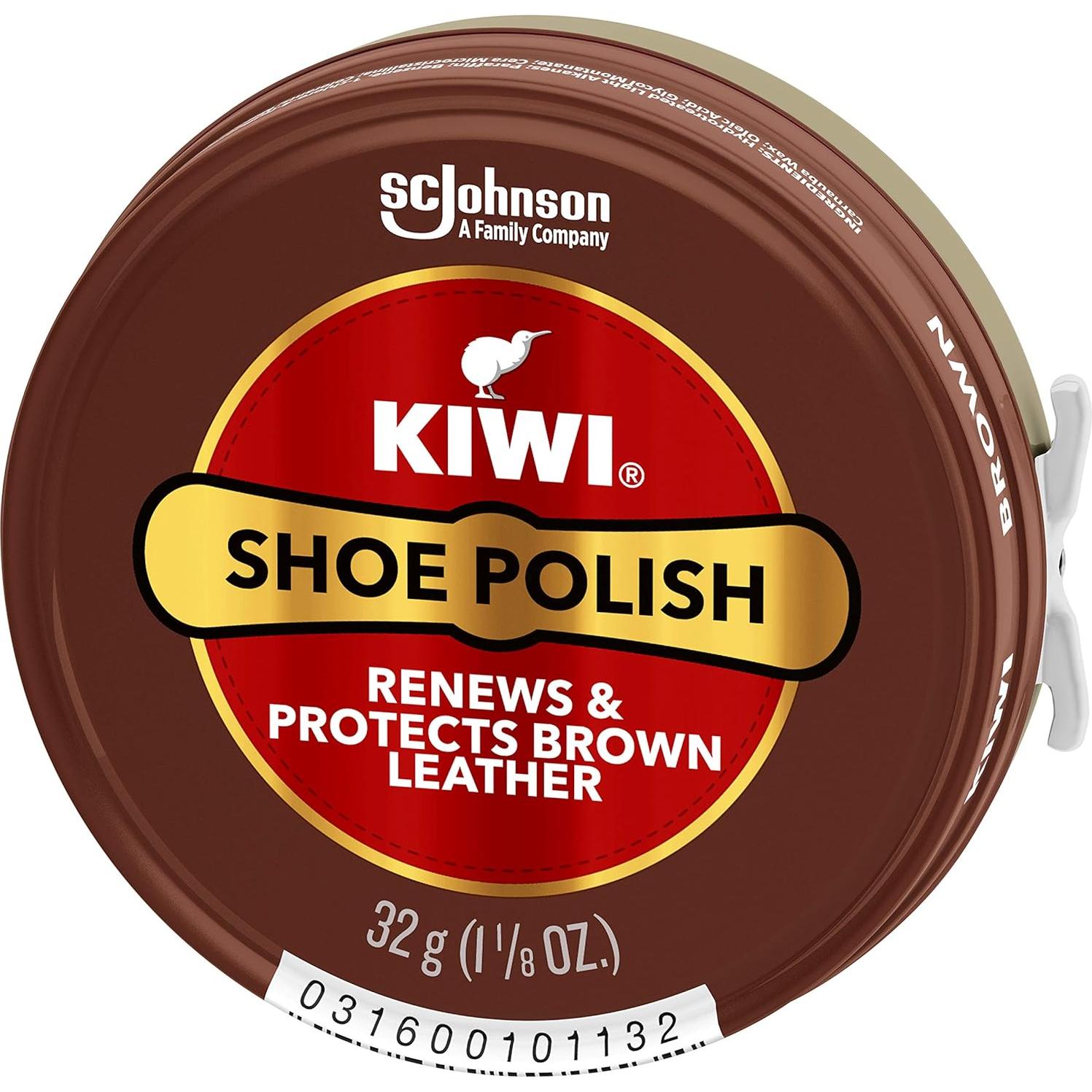 Cera para Zapatos KIWI Marrón 31.75g - Brillo y Protección