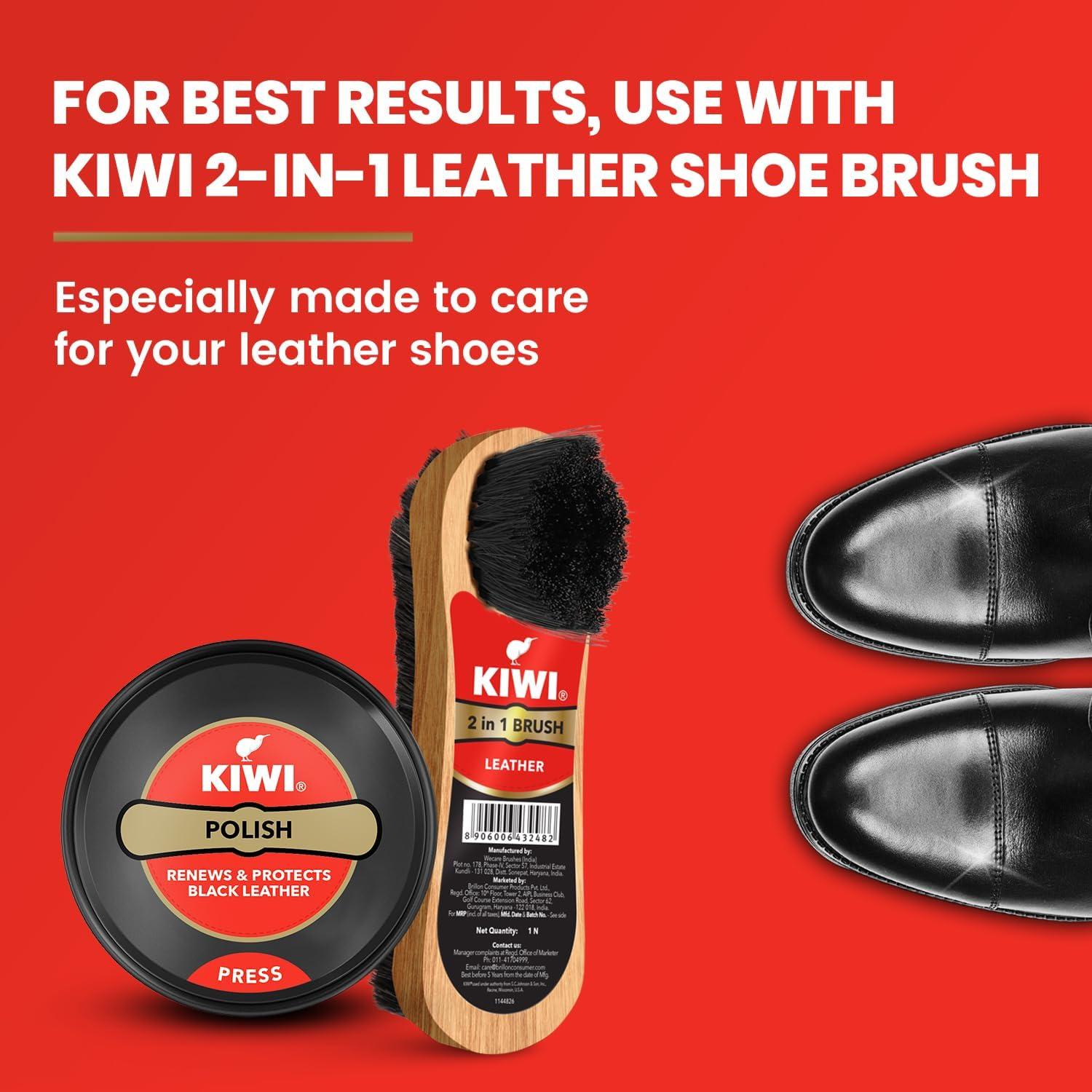 Cera para Zapatos Kiwi 40 ml Negro - Brillo y Protección