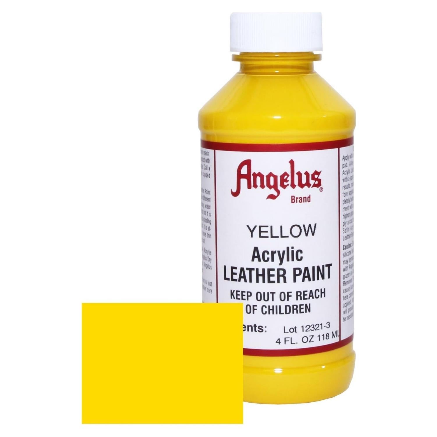 Pintura Acrílica para Cuero Angelus 4oz Amarillo Semi-Brillante
