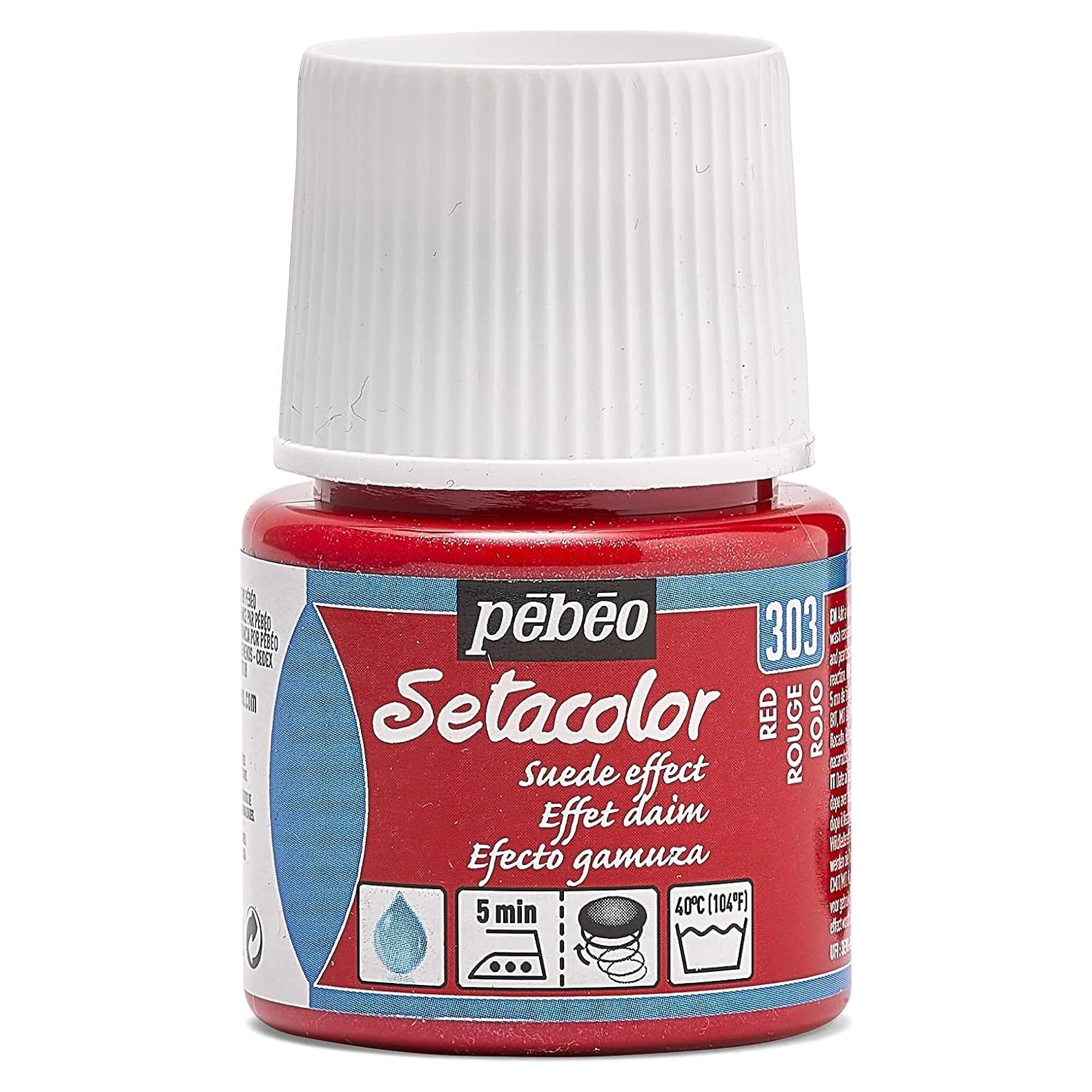 Pintura para Tela Pebeo Setacolor Suede 45ml Rojo Mate