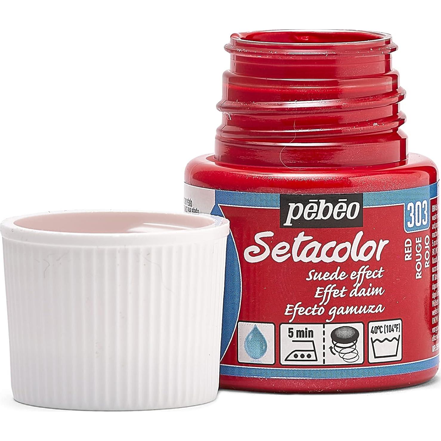 Pintura para Tela Pebeo Setacolor Suede 45ml Rojo Mate