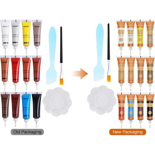 Kit de Reparación de Cuero SEISSO - 12 Colores para Muebles y Zapatos