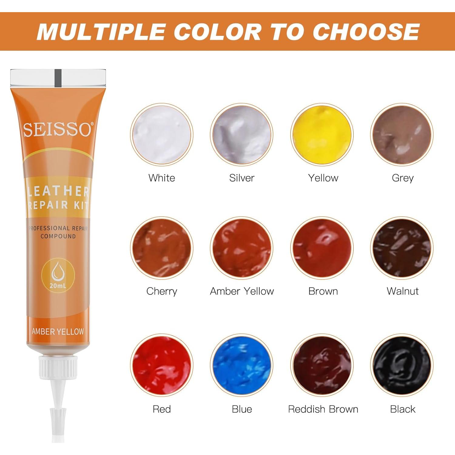 Kit de Reparación de Cuero SEISSO - 12 Colores para Muebles y Zapatos