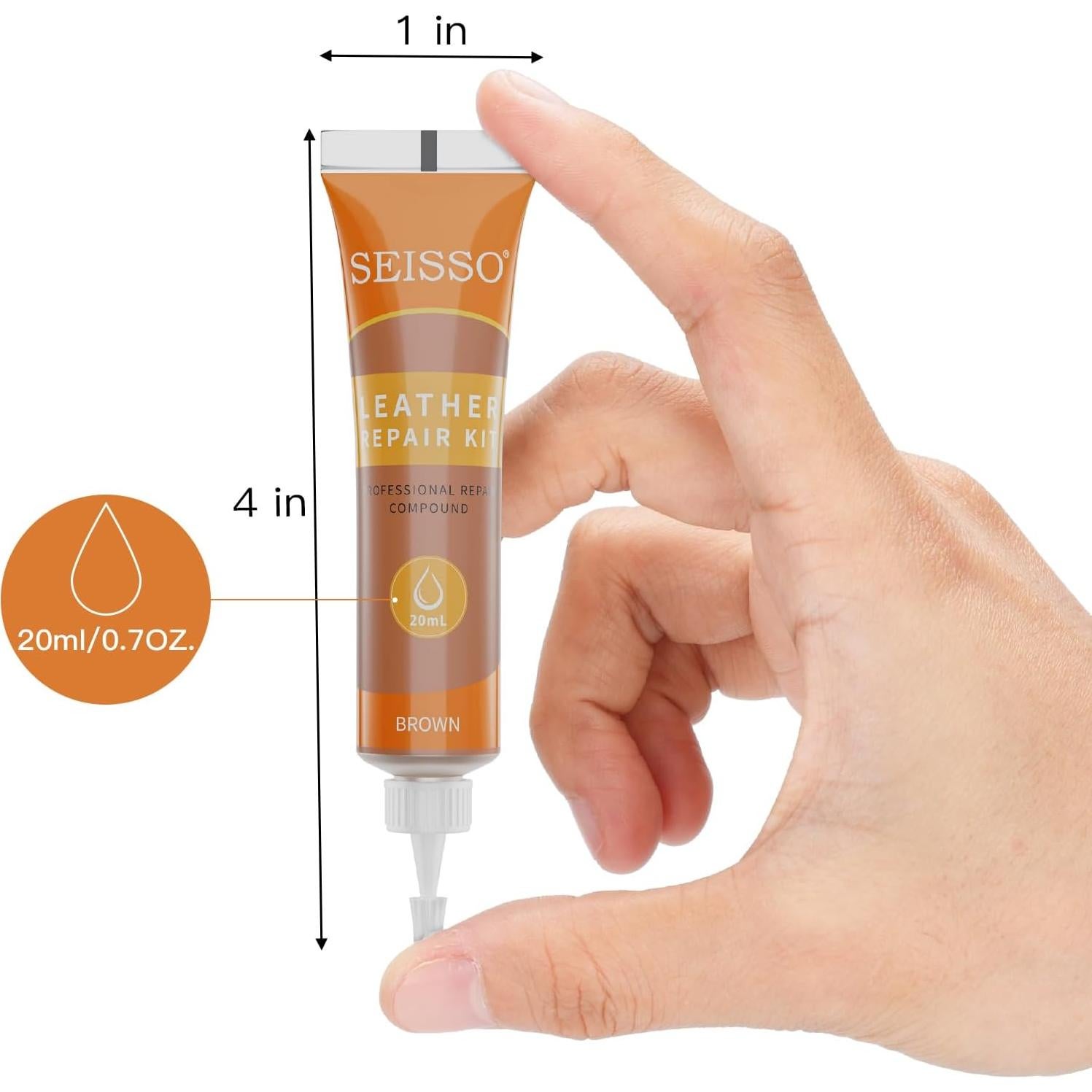 Kit de Reparación de Cuero SEISSO - 12 Colores para Muebles y Zapatos