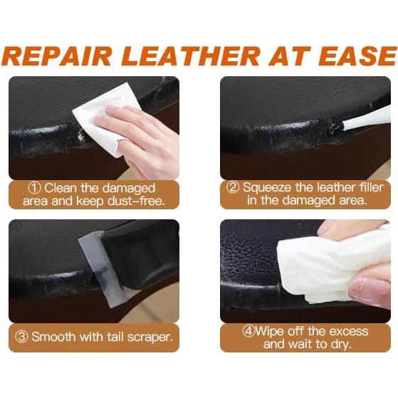 Kit de Reparación de Cuero SEISSO - 12 Colores para Muebles y Zapatos