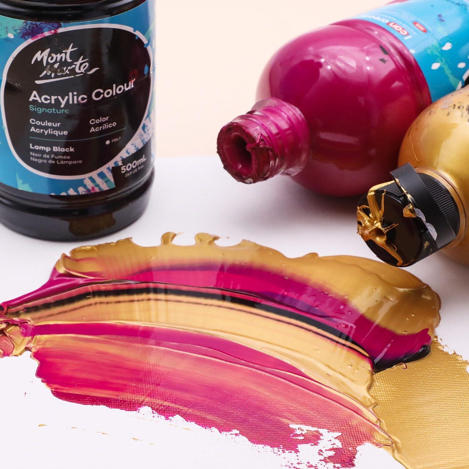 Juego de Pintura Acrílica Mont Marte 12 Colores 500ml Mate