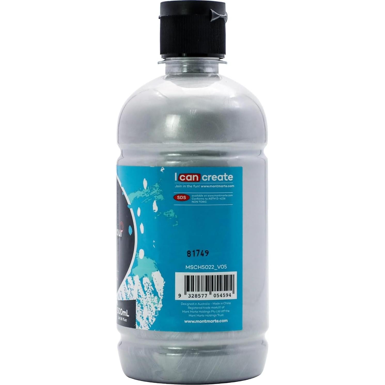 Pintura Acrílica Metálica Mont Marte 500ml - Oro, Plata, Bronce, Cobre